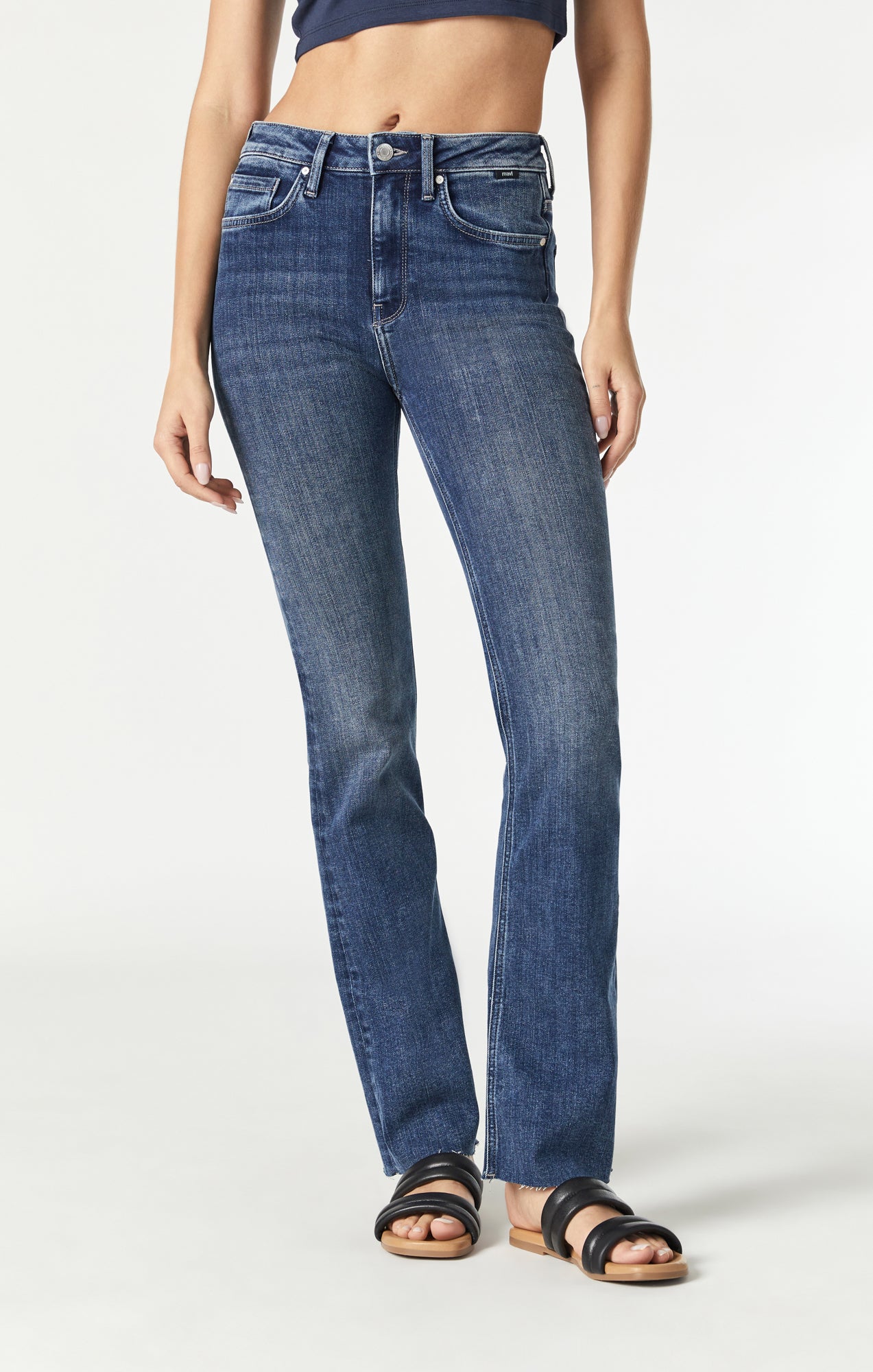 MARIA FLARE IN DARK BRUSHED ORGANIC BLUE - Mavi Jeans