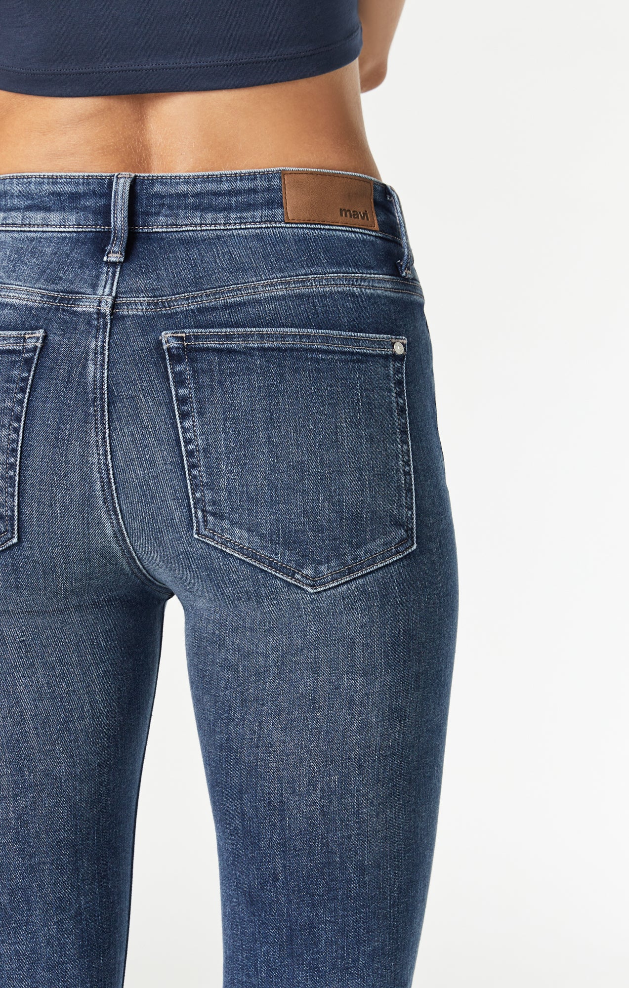 MARIA FLARE IN DARK BRUSHED ORGANIC BLUE - Mavi Jeans