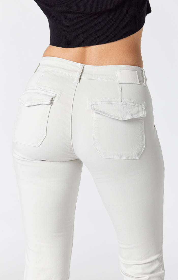 IVY SLIM CARGO PANTS IN OYSTER TWILL - Mavi Jeans