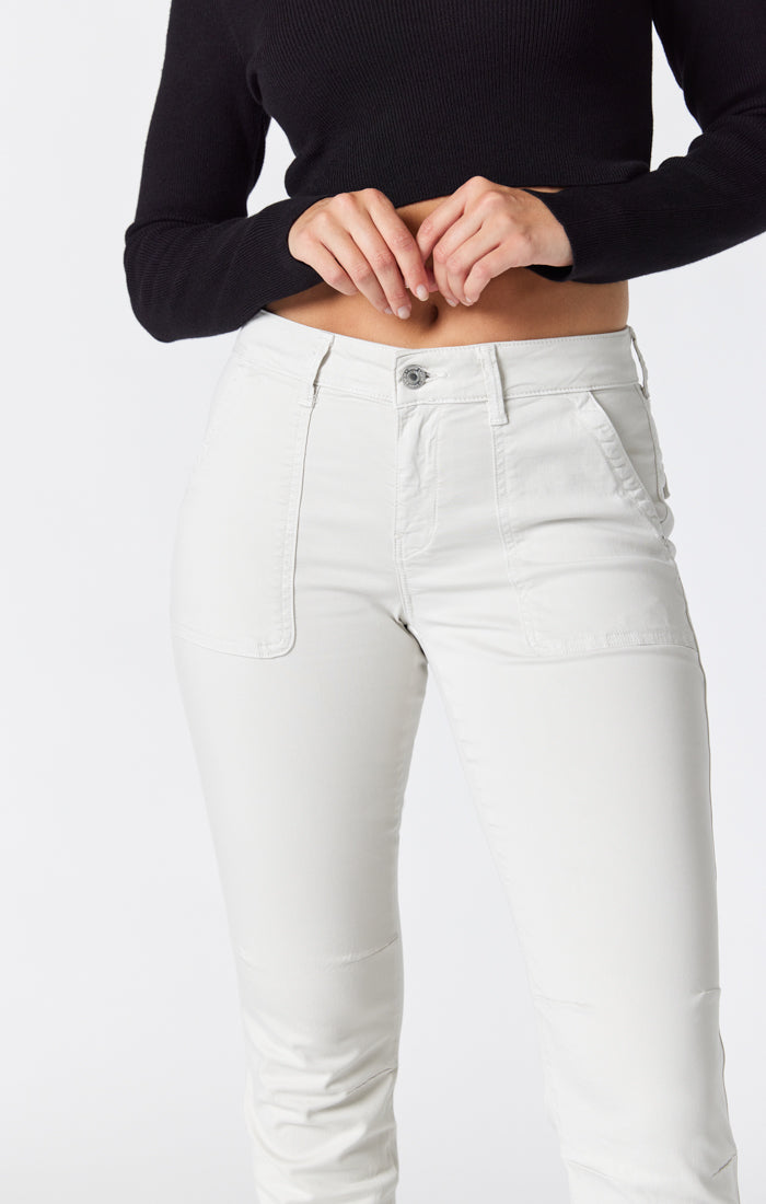 IVY SLIM CARGO PANTS IN OYSTER TWILL - Mavi Jeans