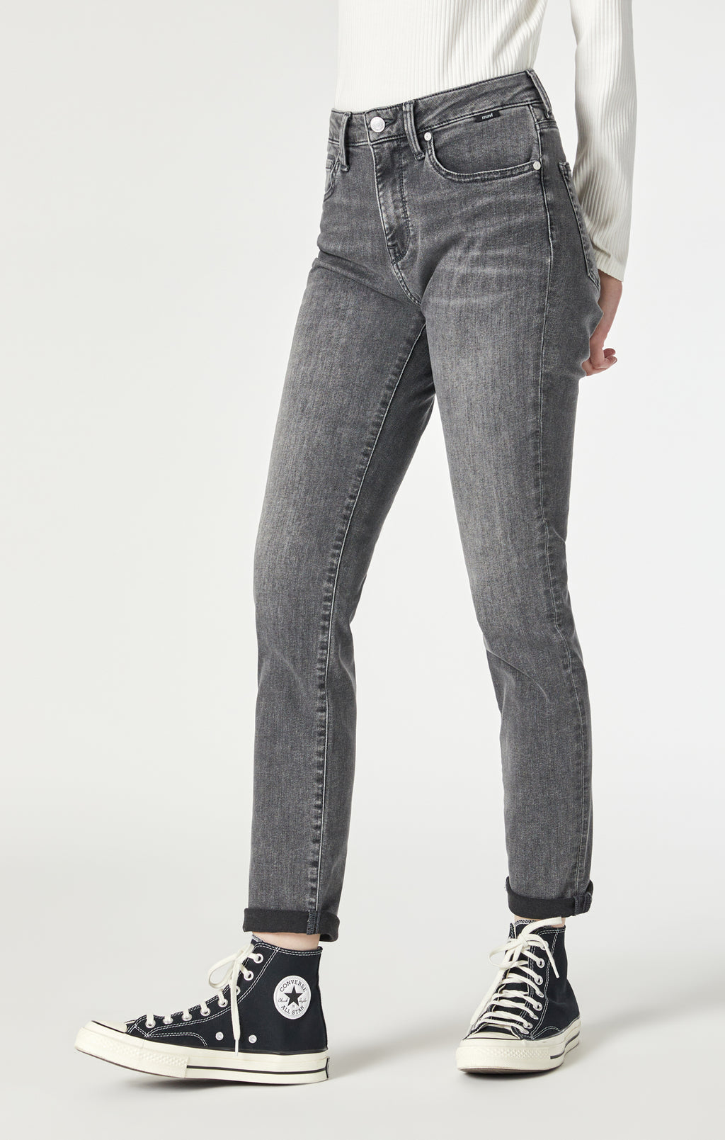 KATHLEEN SLIM BOYFRIEND IN MID GREY FEATHER BLUE - Mavi Jeans