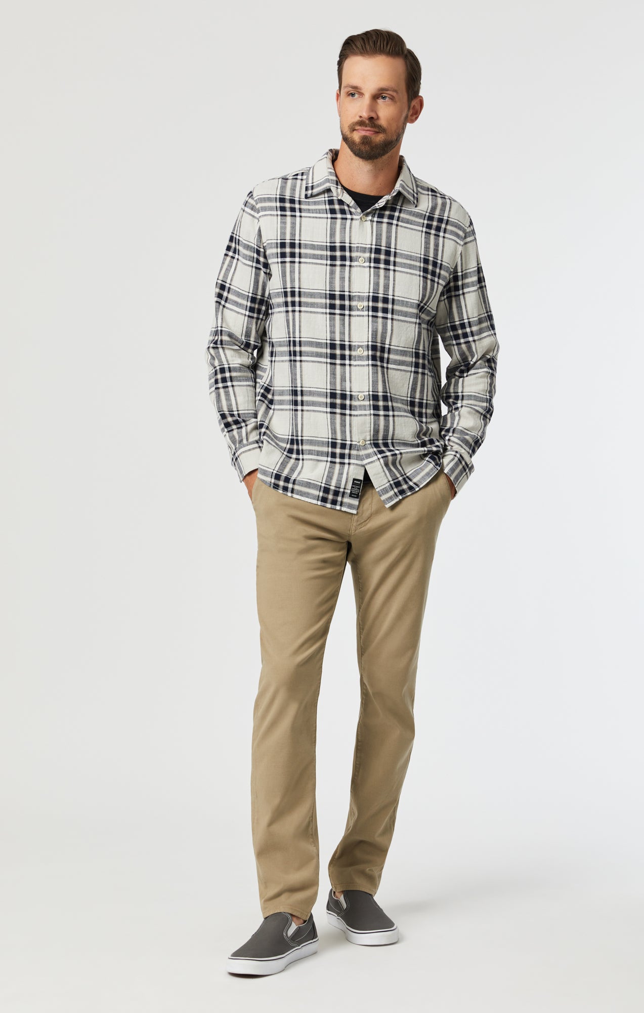 MILTON SLIM STRAIGHT CHINO IN BEIGE LUXE TWILL - Mavi Jeans