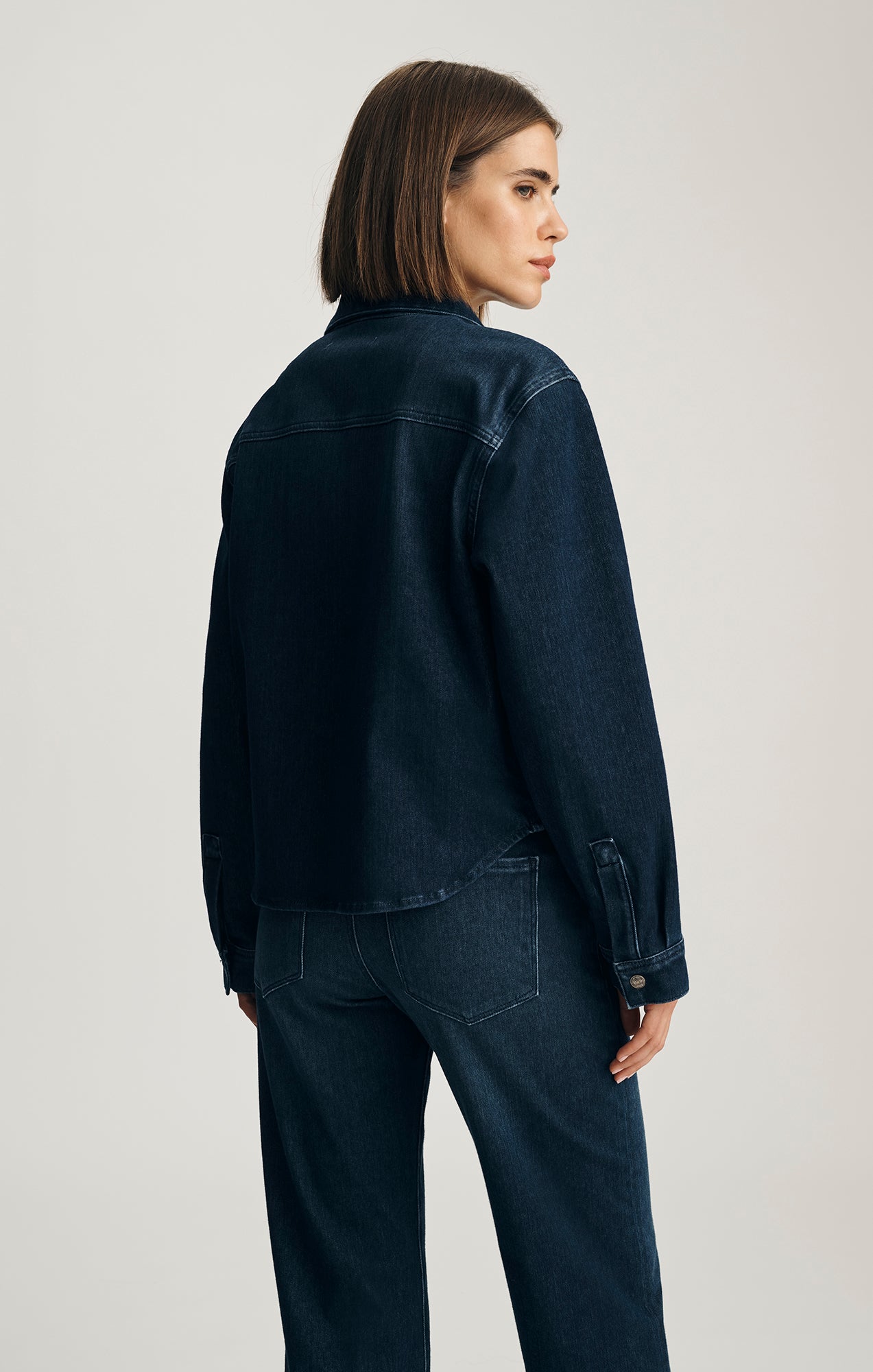MW ♡ Mavi Women's Tia Denim Shirt In Dark Blue Move – Mavi Canada