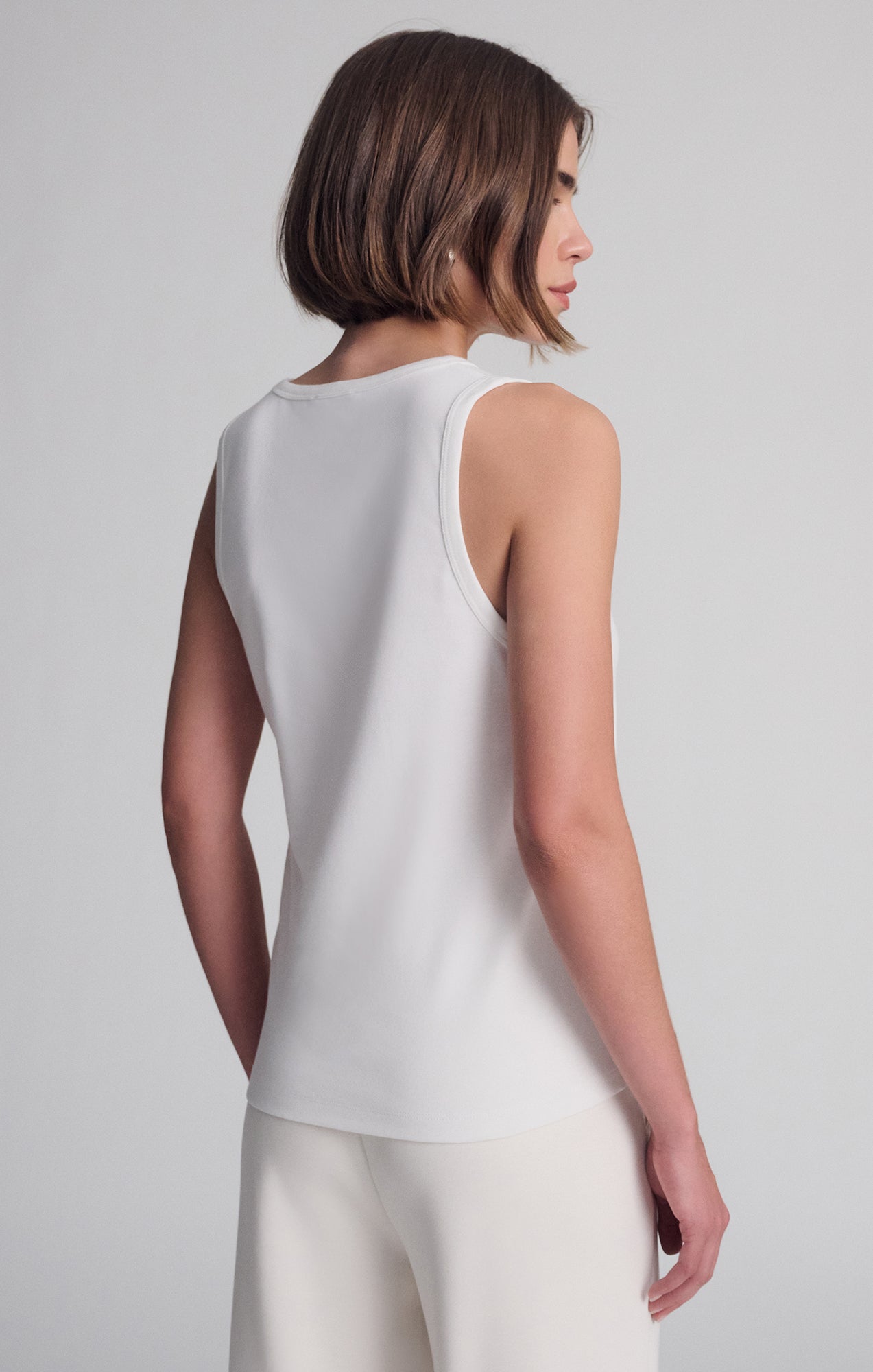 CONTOUR TANK TOP IN COCONUT MILK - Mavi Jeans