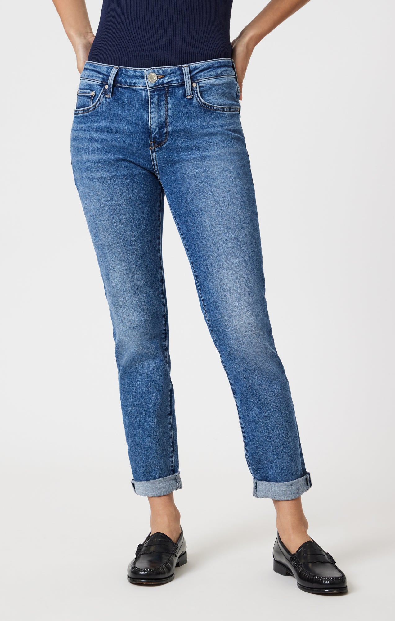 EMMA SLIM BOYFRIEND IN MID BRUSHED TRIBECA - Mavi Jeans