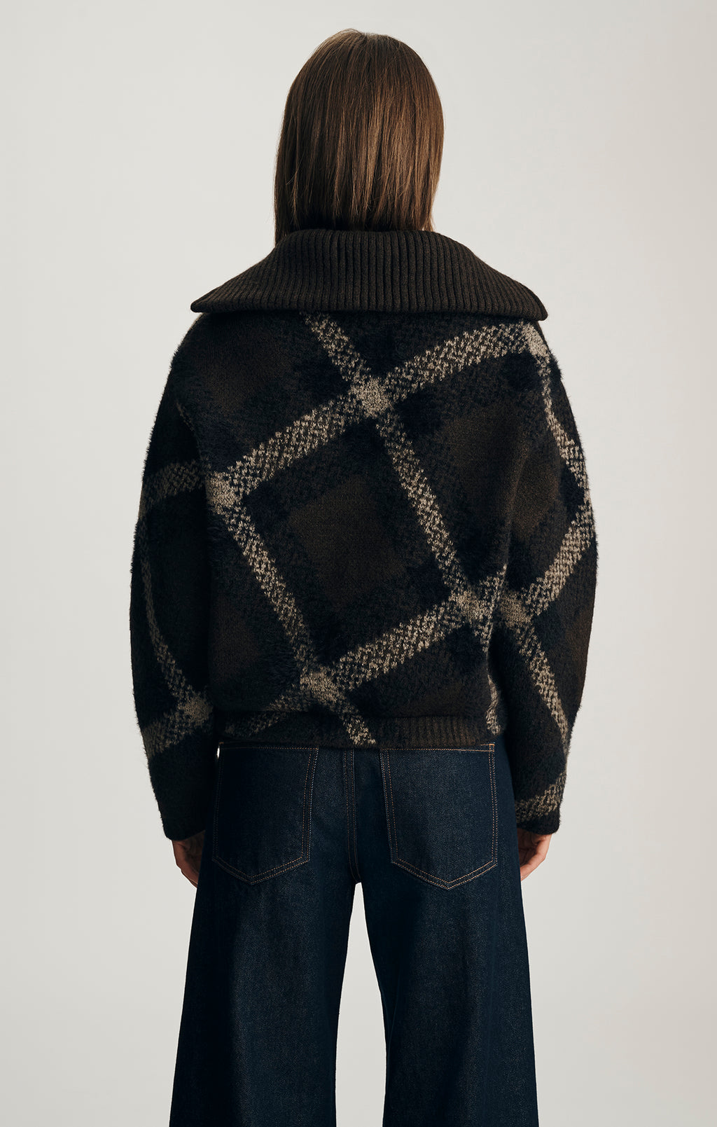 ZIP-UP CARDIGAN IN CHOCOLATE MARTINI - Mavi Jeans