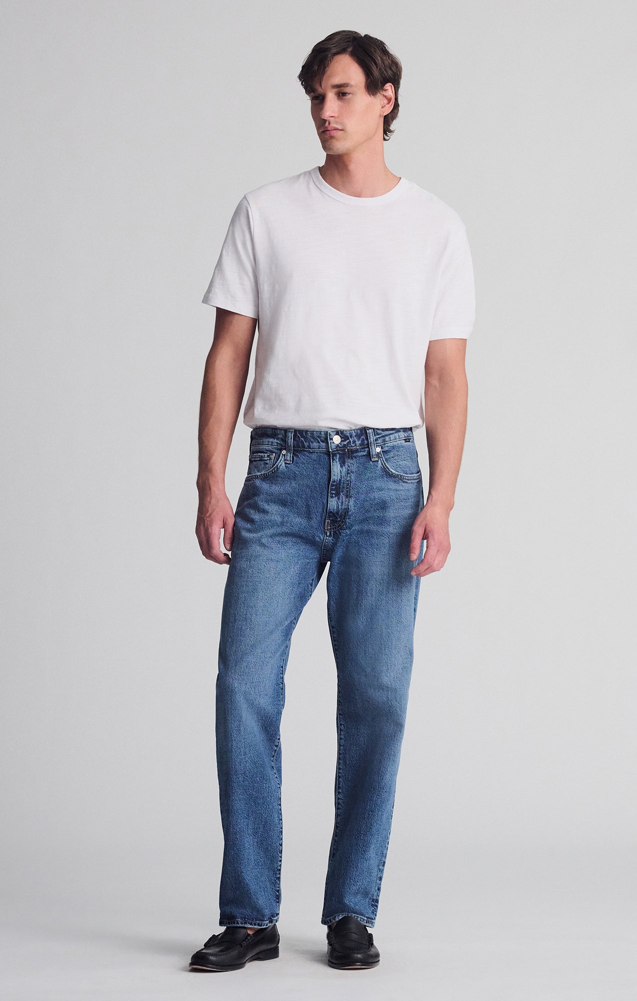 MARCEL LOOSE STRAIGHT LEG IN MID BRUSHED CLASSIC BLUE - Mavi Jeans