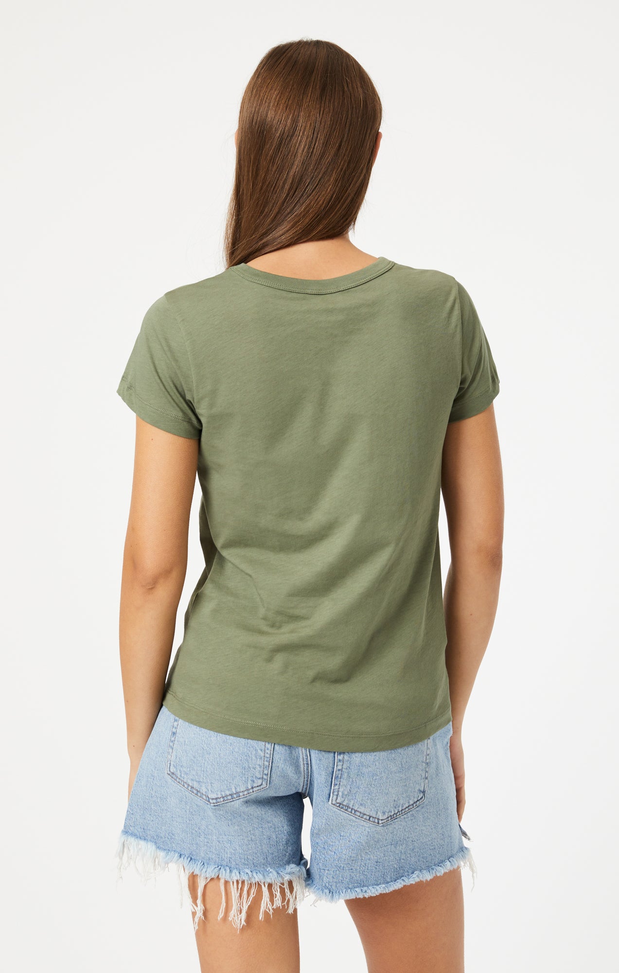 SLIM CREW NECK T-SHIRT IN DEEP LICHEN GREEN - Mavi Jeans