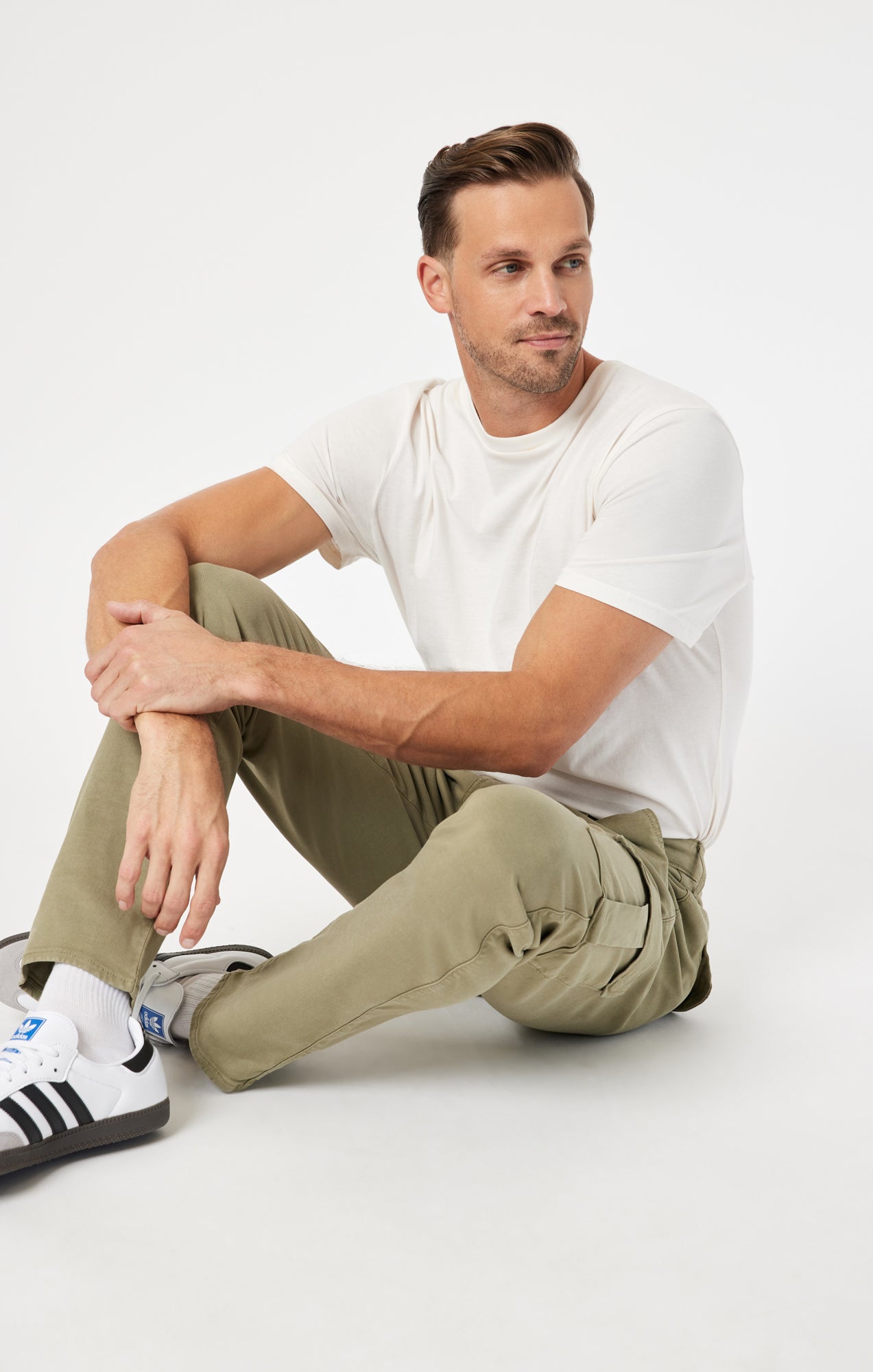 SAM SLIM STRAIGHT CARGO IN DEEP GREEN LUXE TWILL - Mavi Jeans