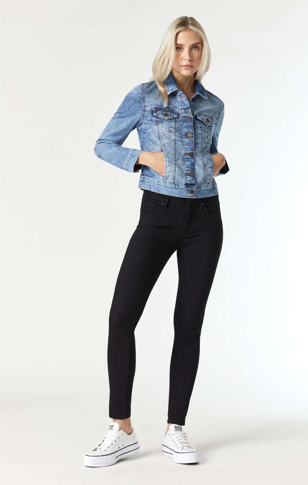 Mavi Women's Samantha Jean Jacket in Bleach Random Nolita – Mavi