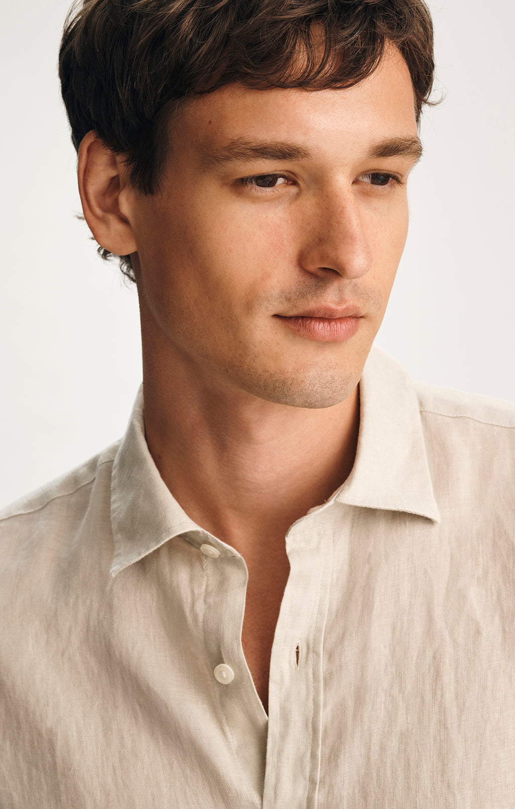 LINEN BUTTON-UP SHIRT IN SILVER BIRCH - Mavi Jeans