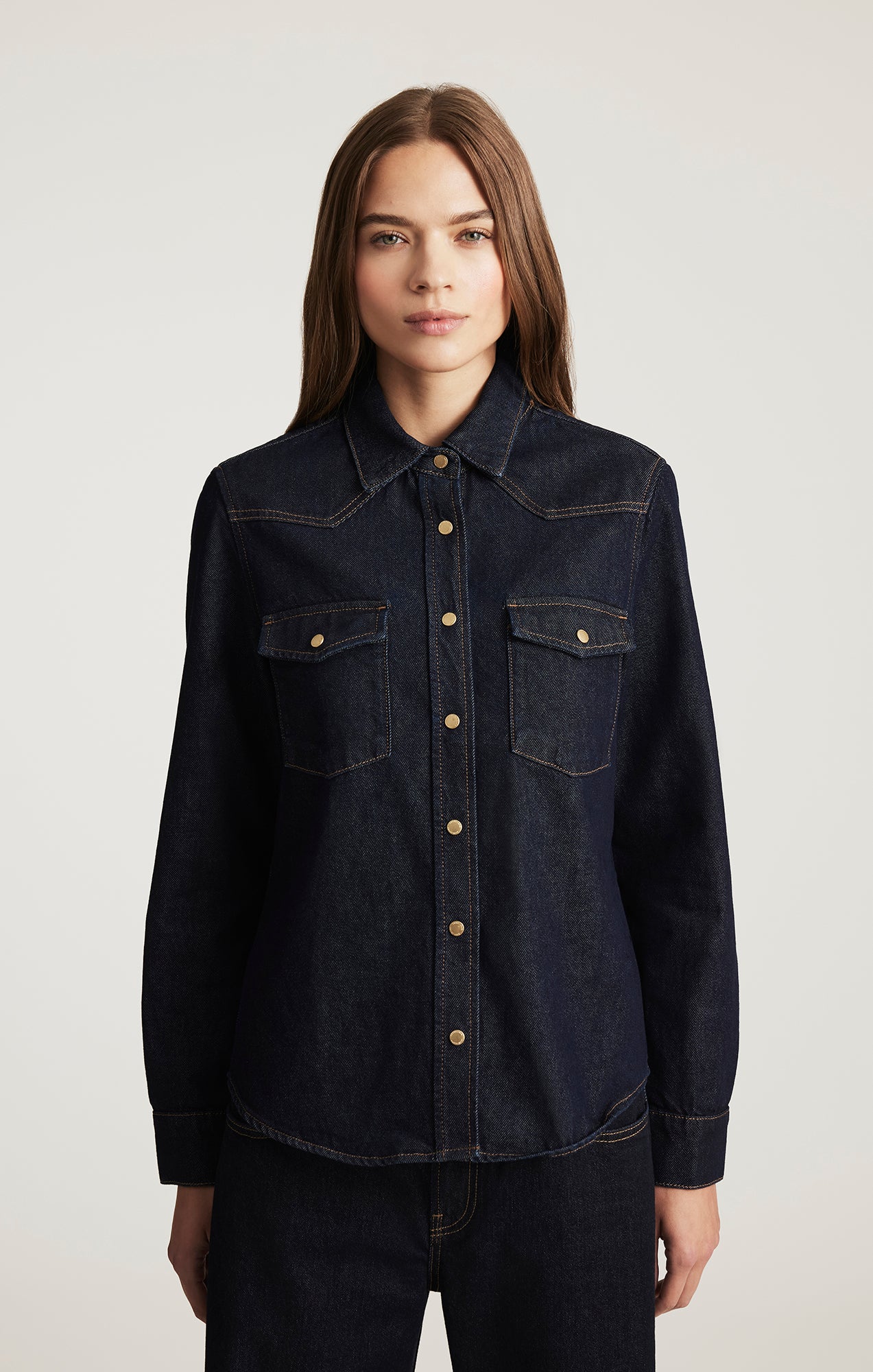 ANGELA DENIM SHIRT IN RINSE CLASSIC BLUE - Mavi Jeans