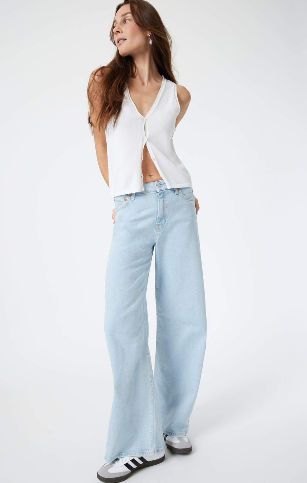 FLORIDA WIDE LEG IN BLEACHED RECYCLED BLUE - Mavi Jeans