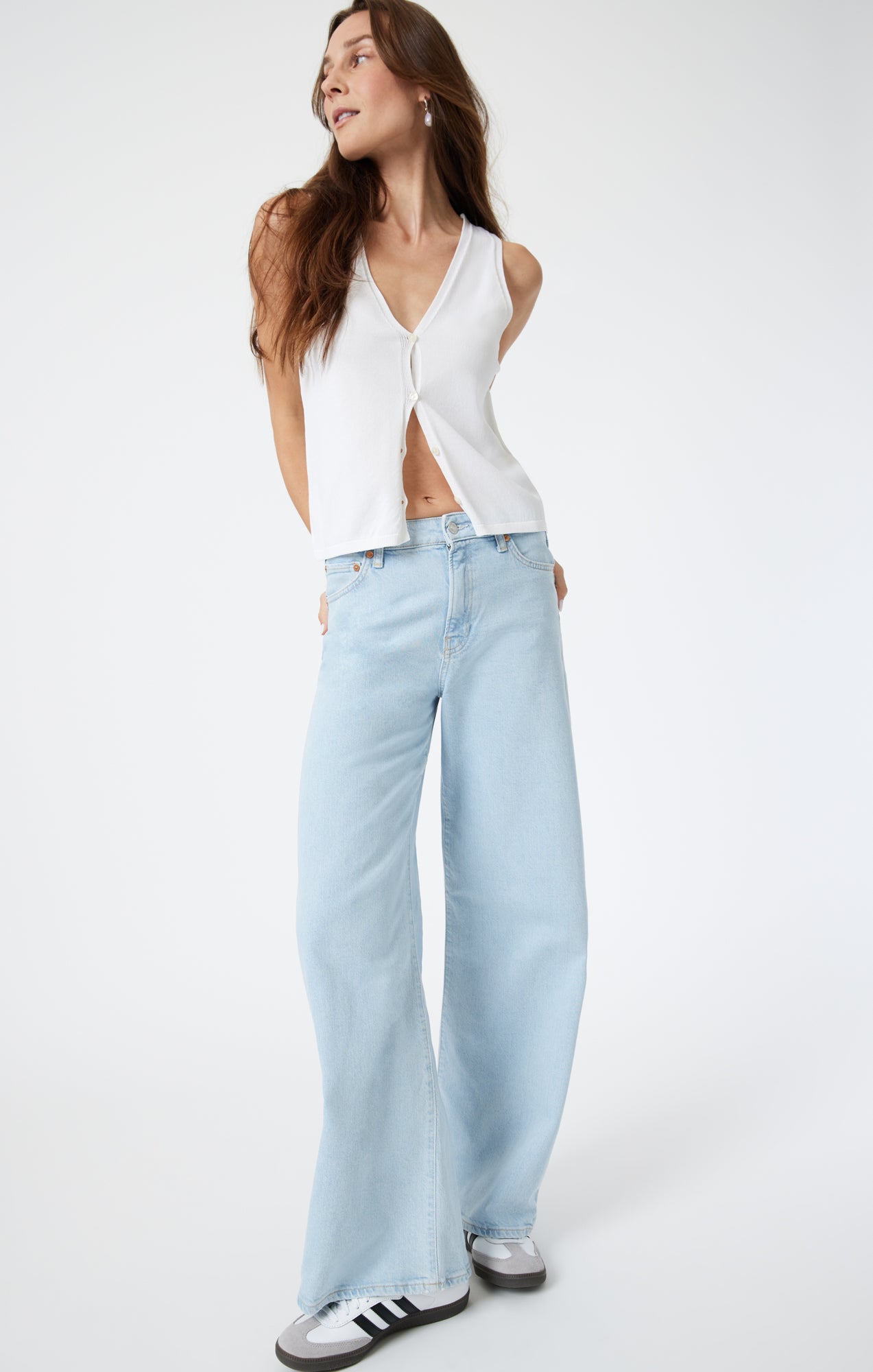 FLORIDA WIDE LEG IN BLEACHED RECYCLED BLUE - Mavi Jeans