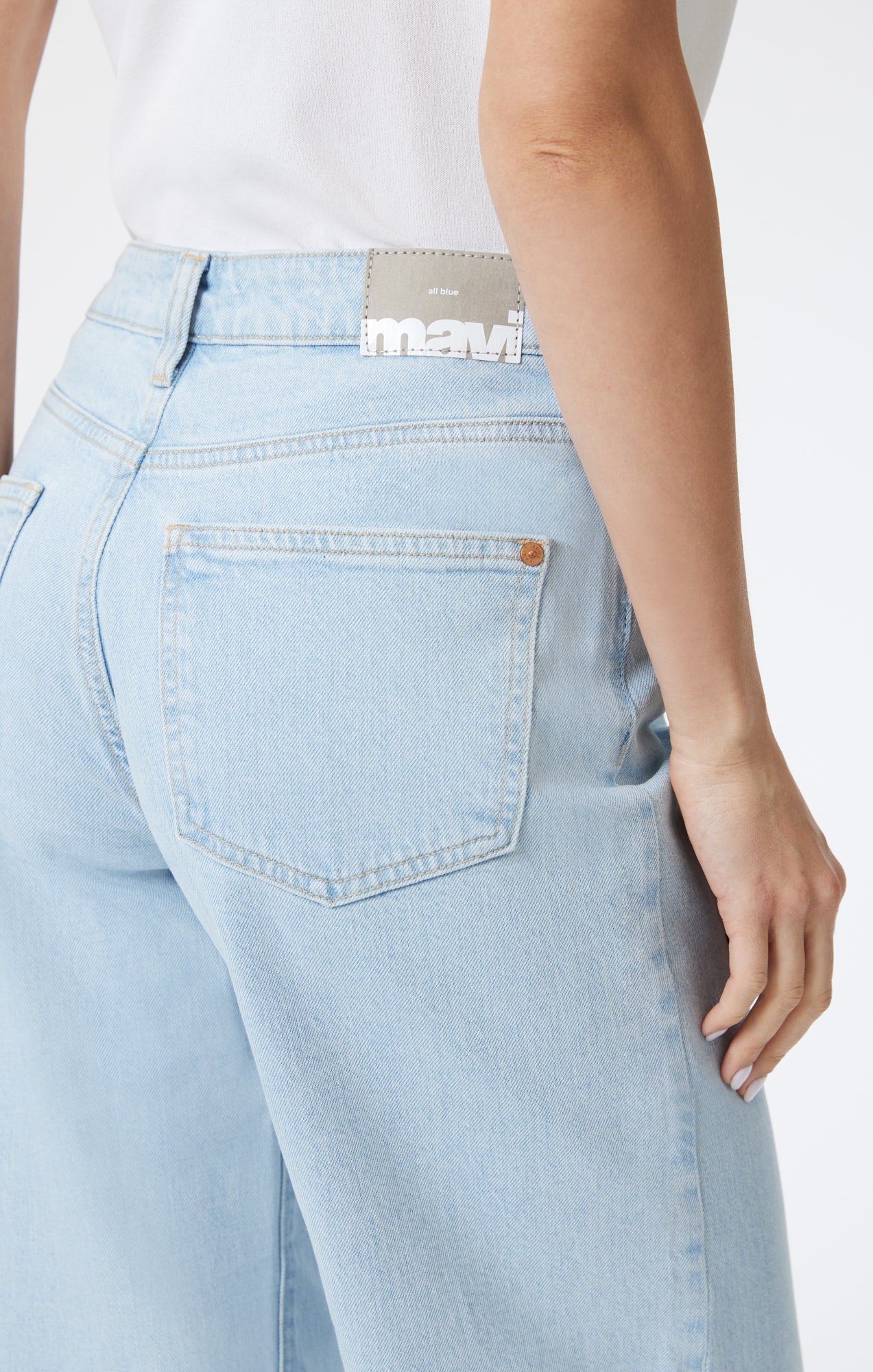 FLORIDA WIDE LEG IN BLEACHED RECYCLED BLUE - Mavi Jeans