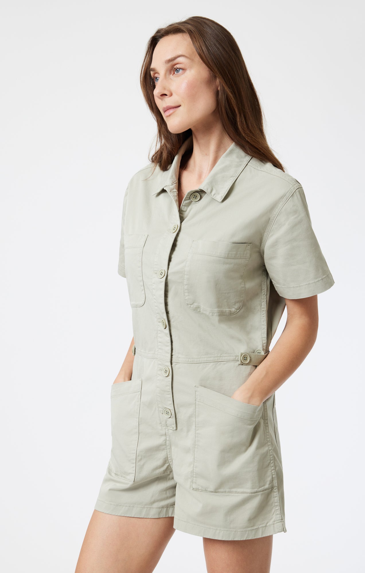 NOREEN ROMPER IN SEA GRASS LIGHT TWILL - Mavi Jeans