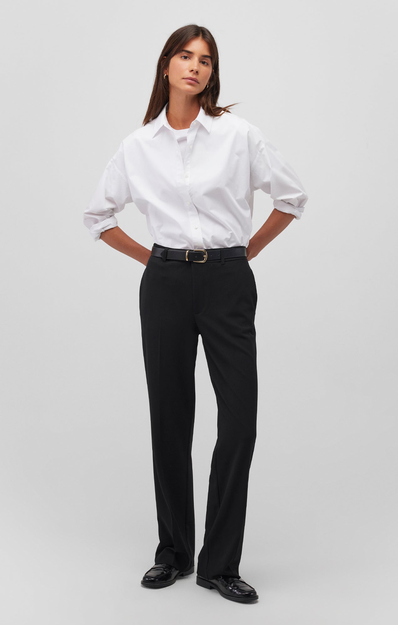 TAILORED STRAIGHT LEG PANTS IN BLACK - Mavi Jeans