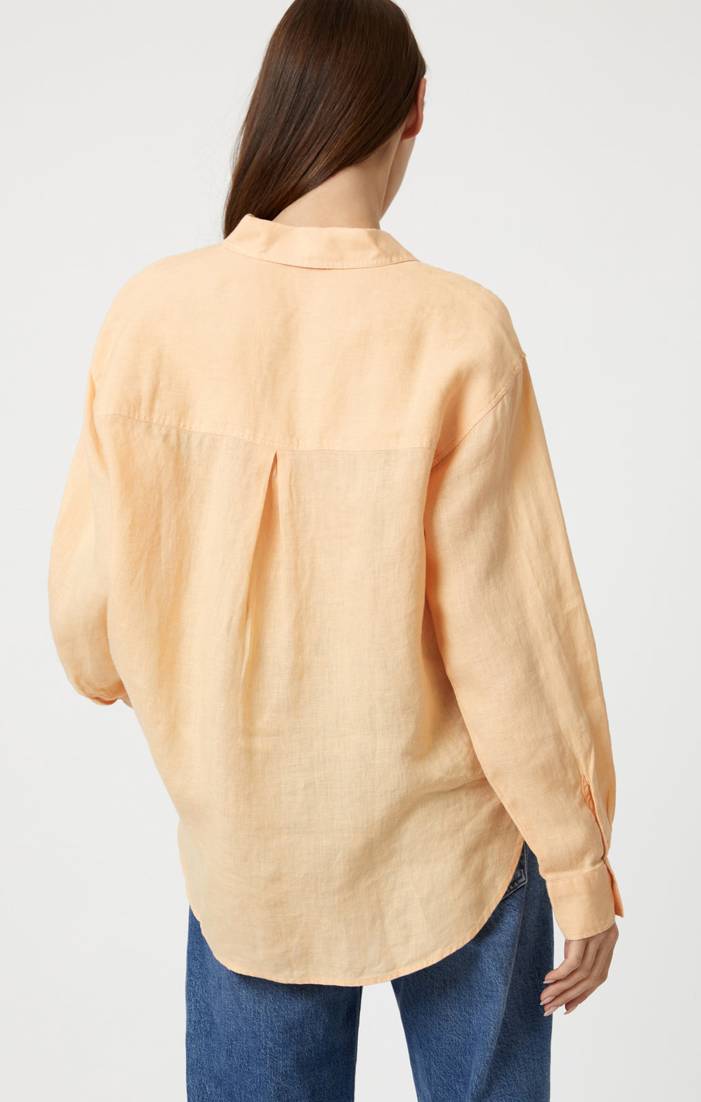 LINEN BUTTON-UP SHIRT IN CARAMEL CREAM - Mavi Jeans