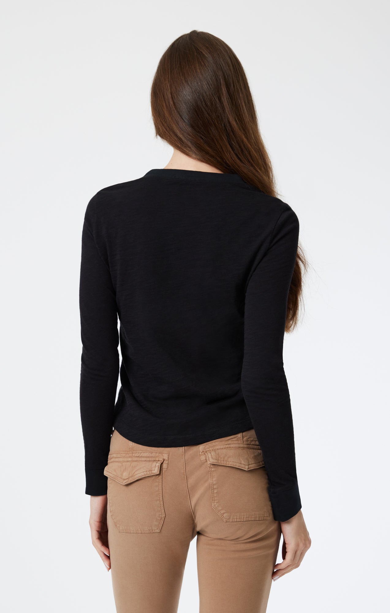 HENLEY T-SHIRT IN BLACK - Mavi Jeans