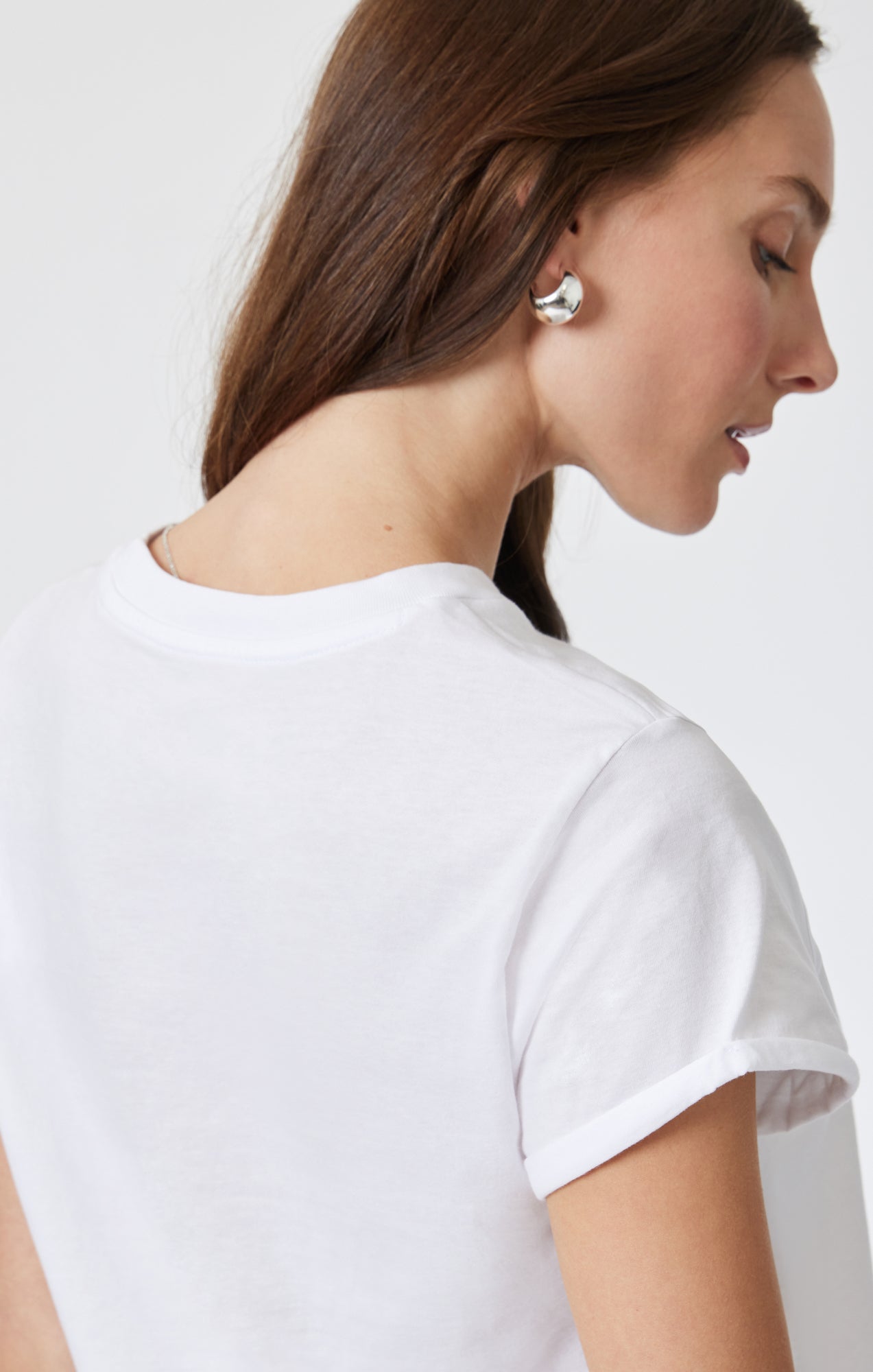 WOMEN'S SHORT SLEEVE CROP T-SHIRT IN WHITE - Mavi Jeans