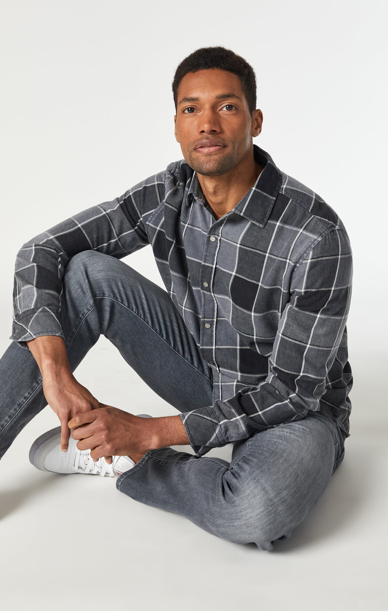 CHECK SHIRT IN BLACK INDIGO CHECK - Mavi Jeans