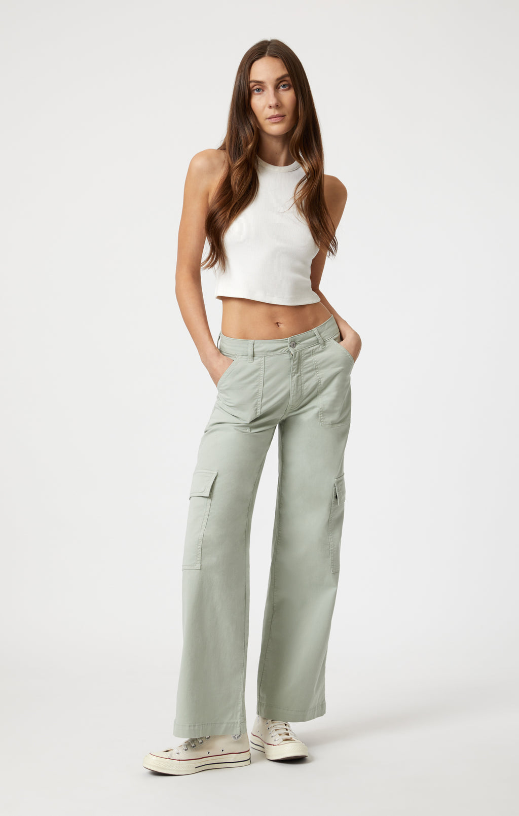 ALVA STRAIGHT CARGO IN MINERAL GREEN LIGHT TWILL - Mavi Jeans