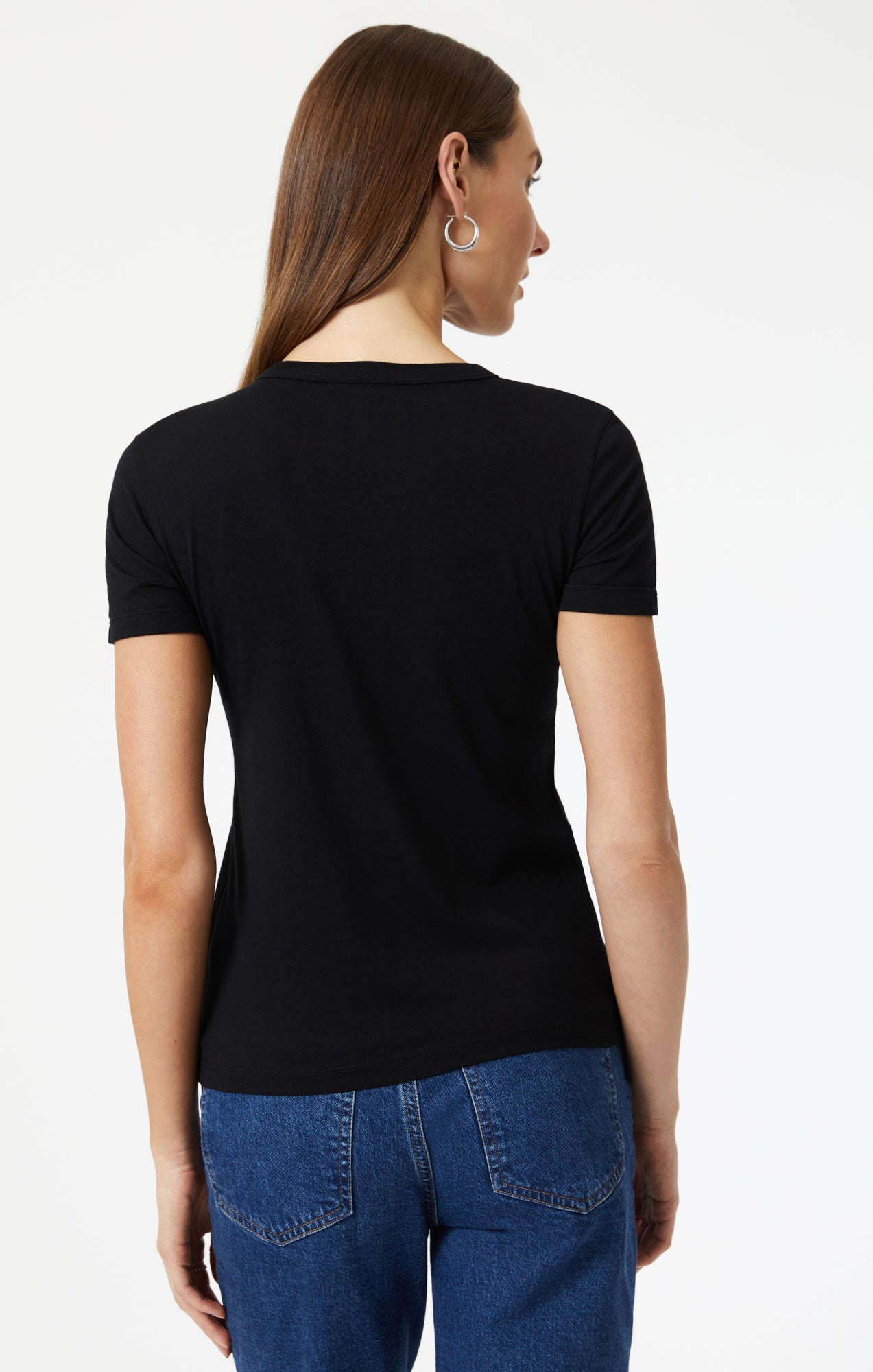 SLIM CREW NECK T-SHIRT IN BLACK - Mavi Jeans