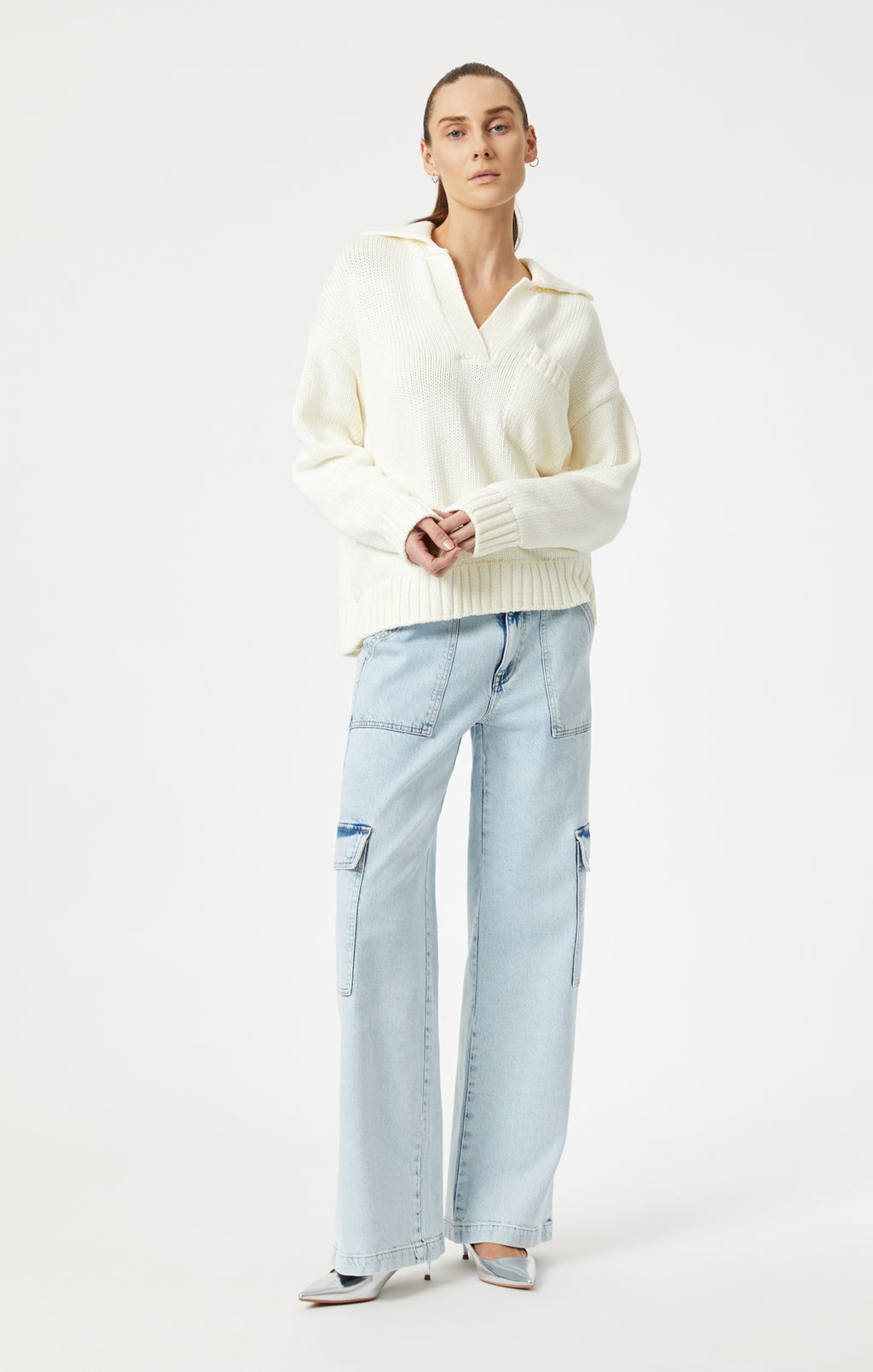 POLO SWEATER IN COCONUT MILK - Mavi Jeans