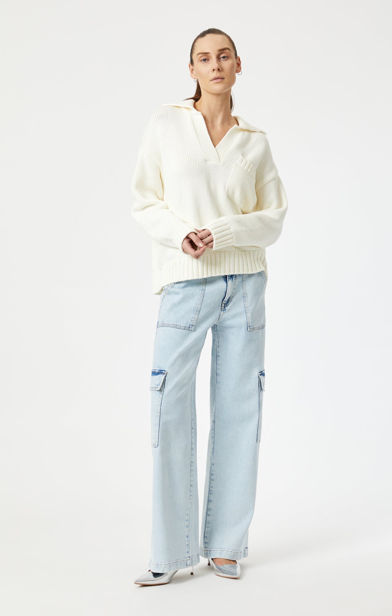 POLO SWEATER IN COCONUT MILK - Mavi Jeans