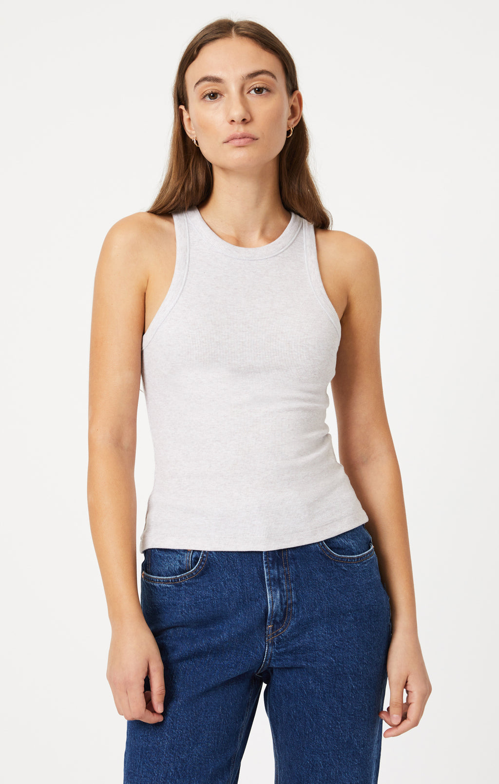 RACER BACK TANK TOP IN OATMEAL - Mavi Jeans
