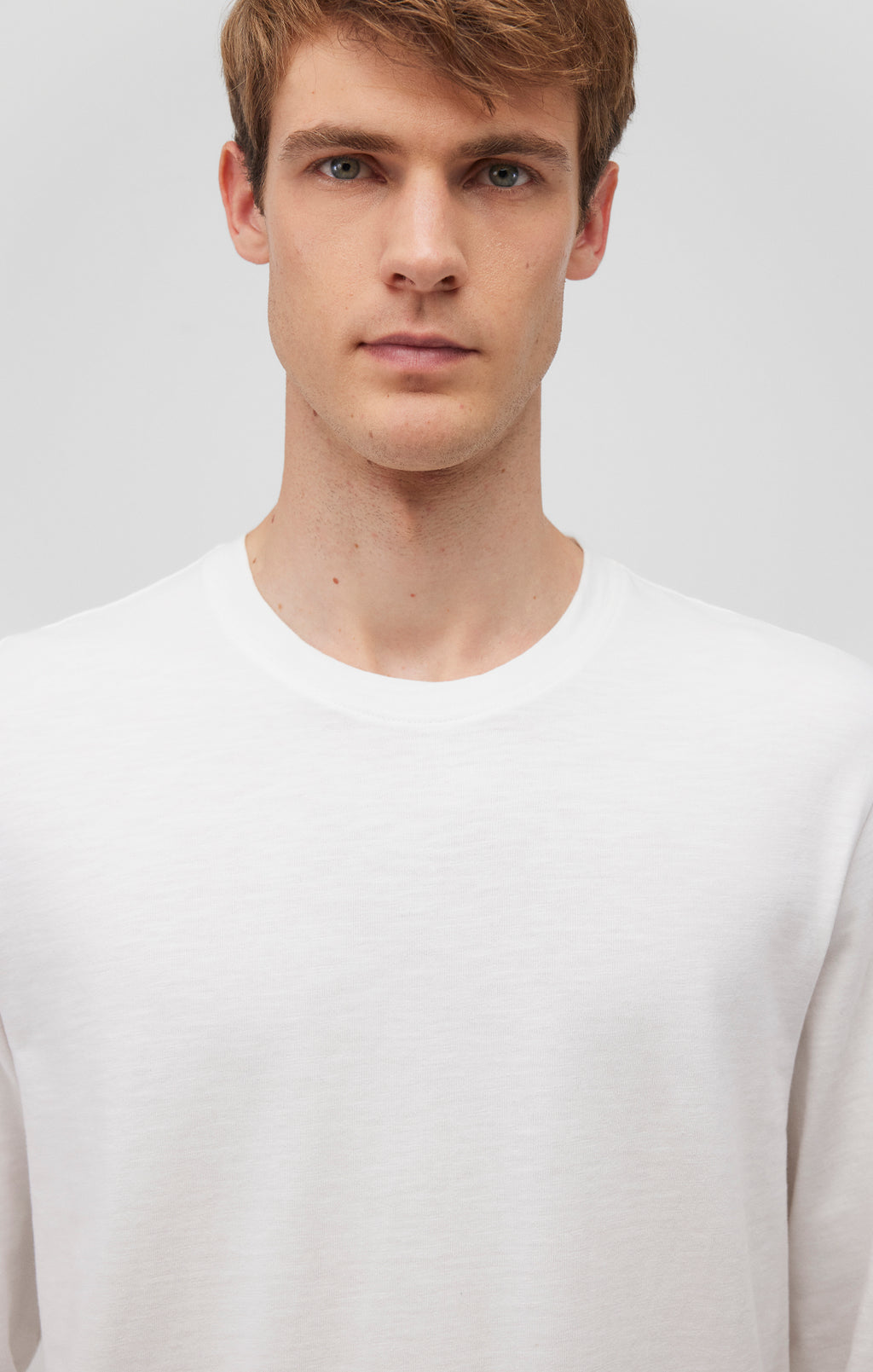 LONG SLEEVE CREW NECK T-SHIRT IN ANTIQUE WHITE - Mavi Jeans