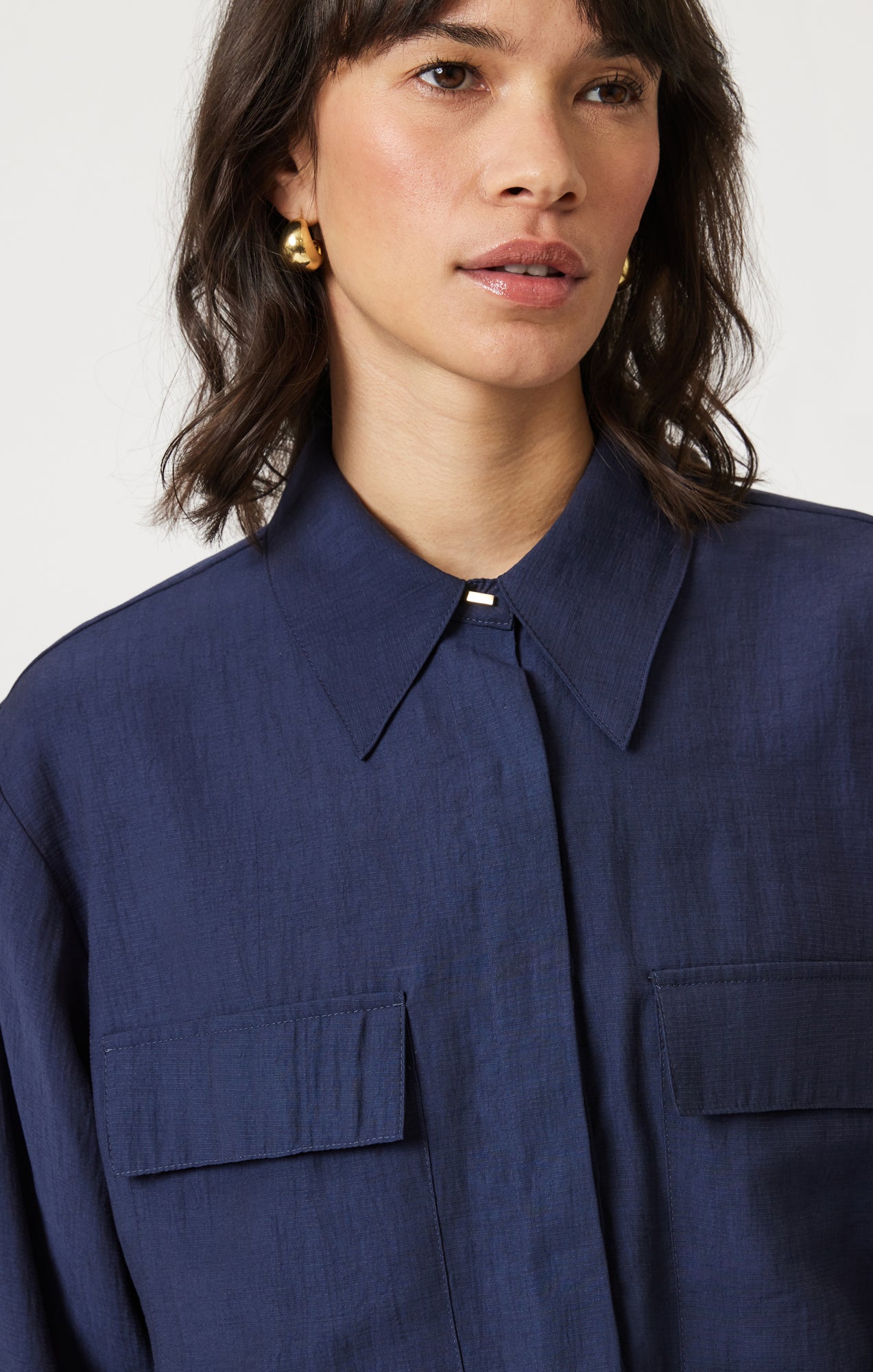 DOUBLE POCKET LONG SLEEVE SHIRT IN NAVAL ACADEMY - Mavi Jeans