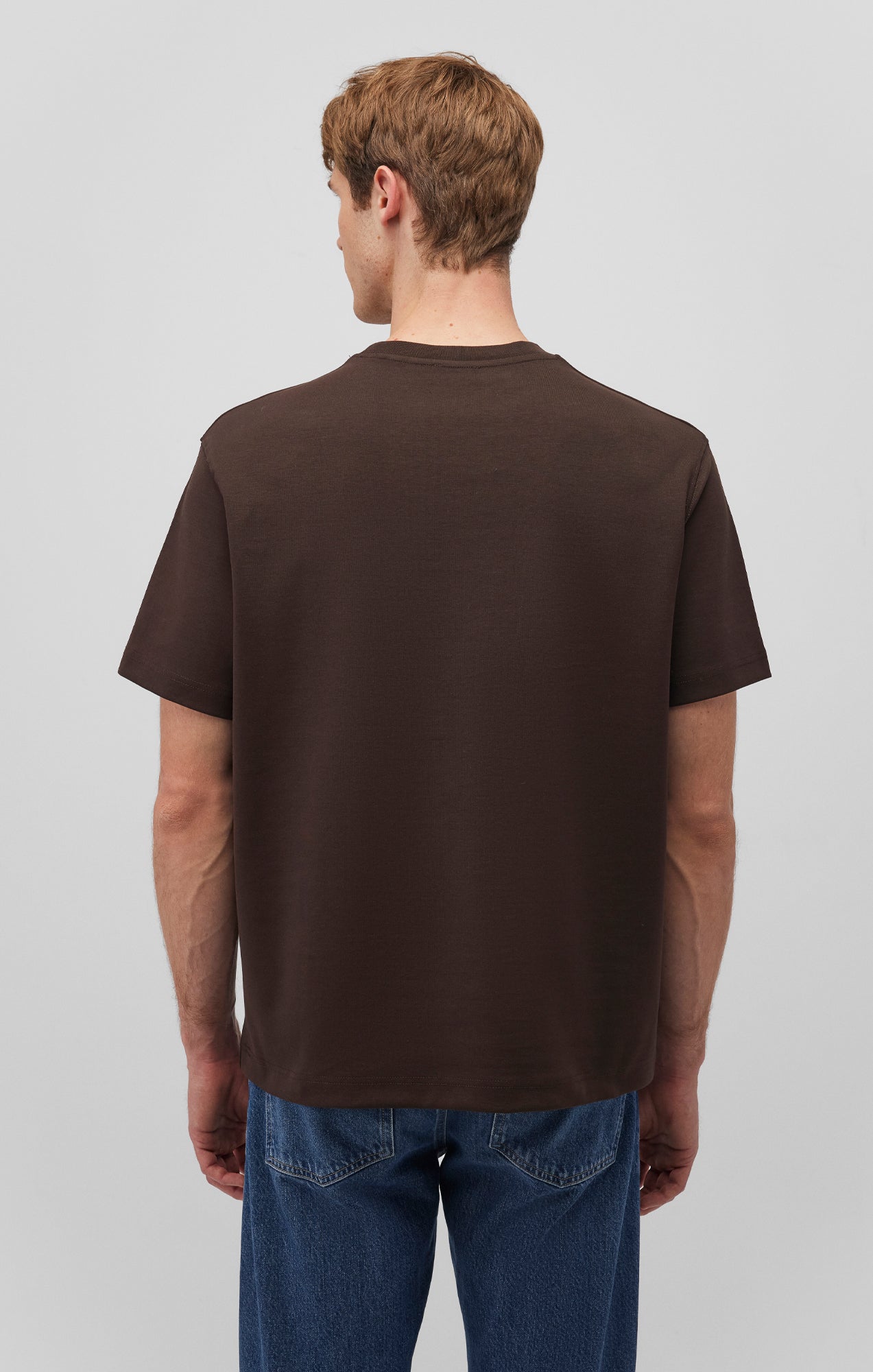 SHORT SLEEVE CREW NECK T-SHIRT IN CHOCOLATE TORTE - Mavi Jeans
