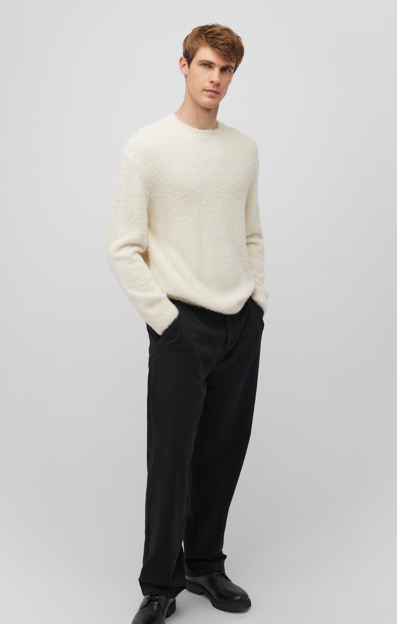 FUZZY SWEATER IN ALMOND MILK - Mavi Jeans