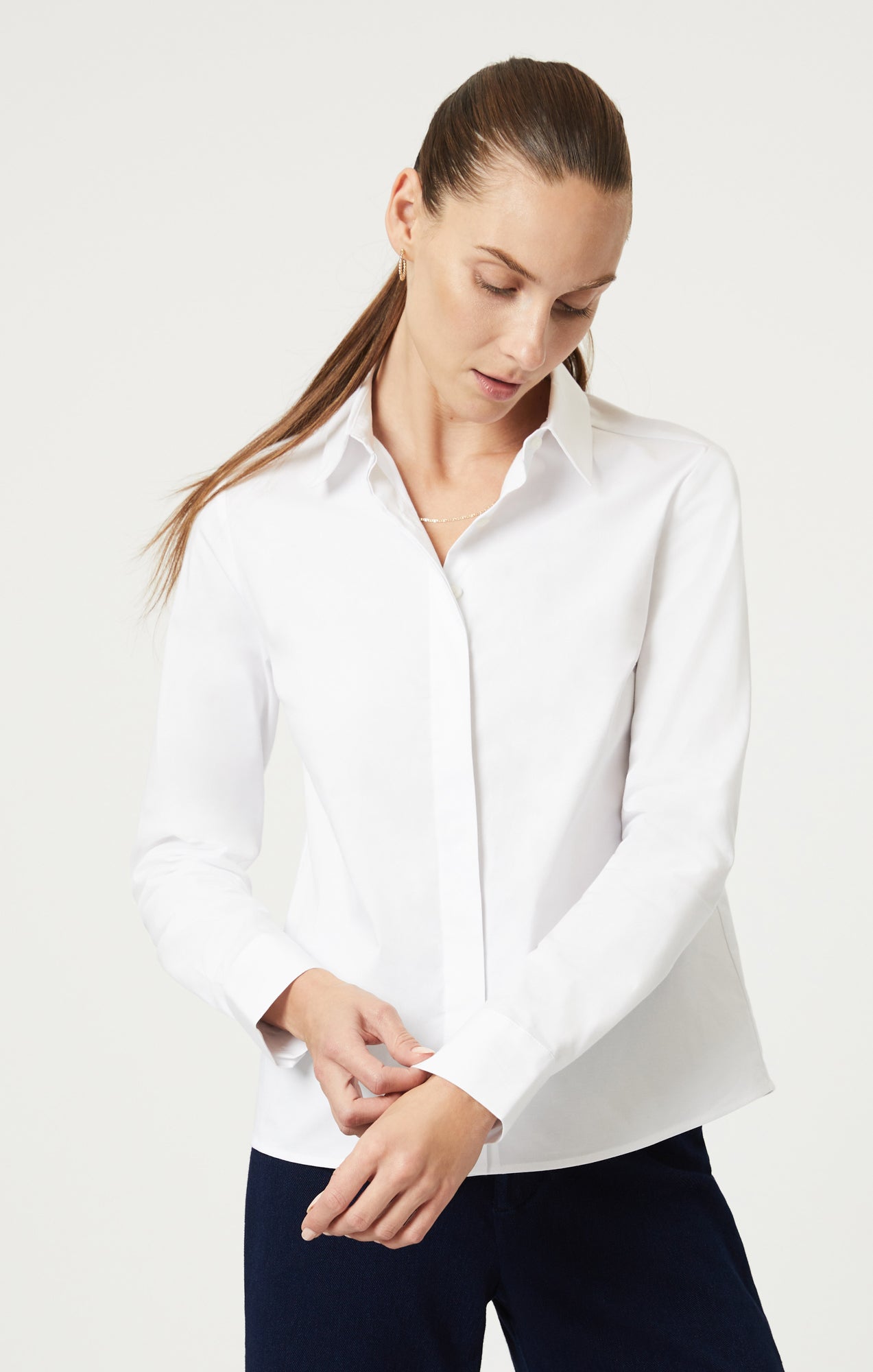 BUTTON-UP LONG SLEEVE SHIRT IN WHITE - Mavi Jeans