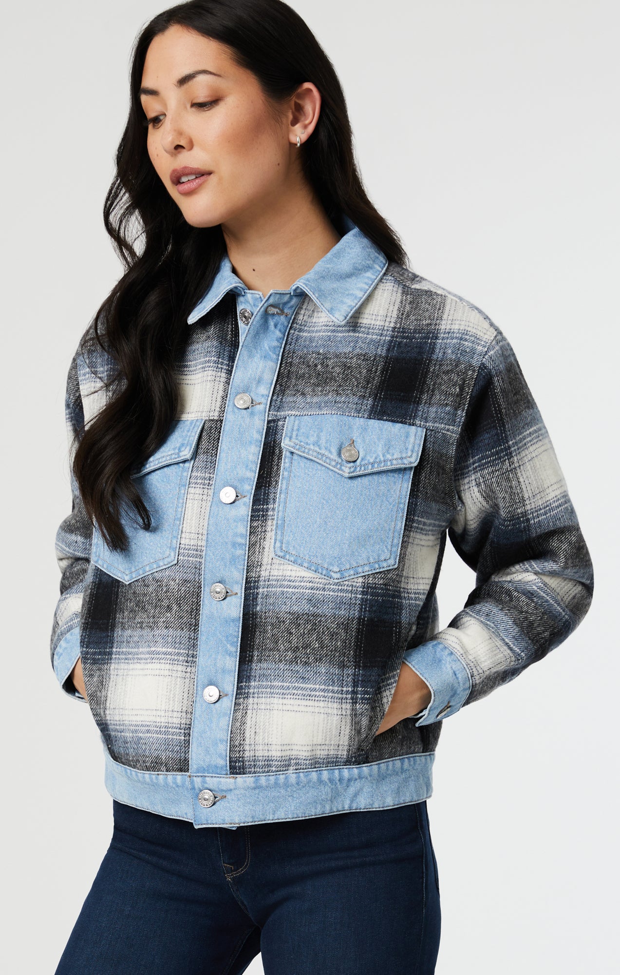 Plaid denim clearance