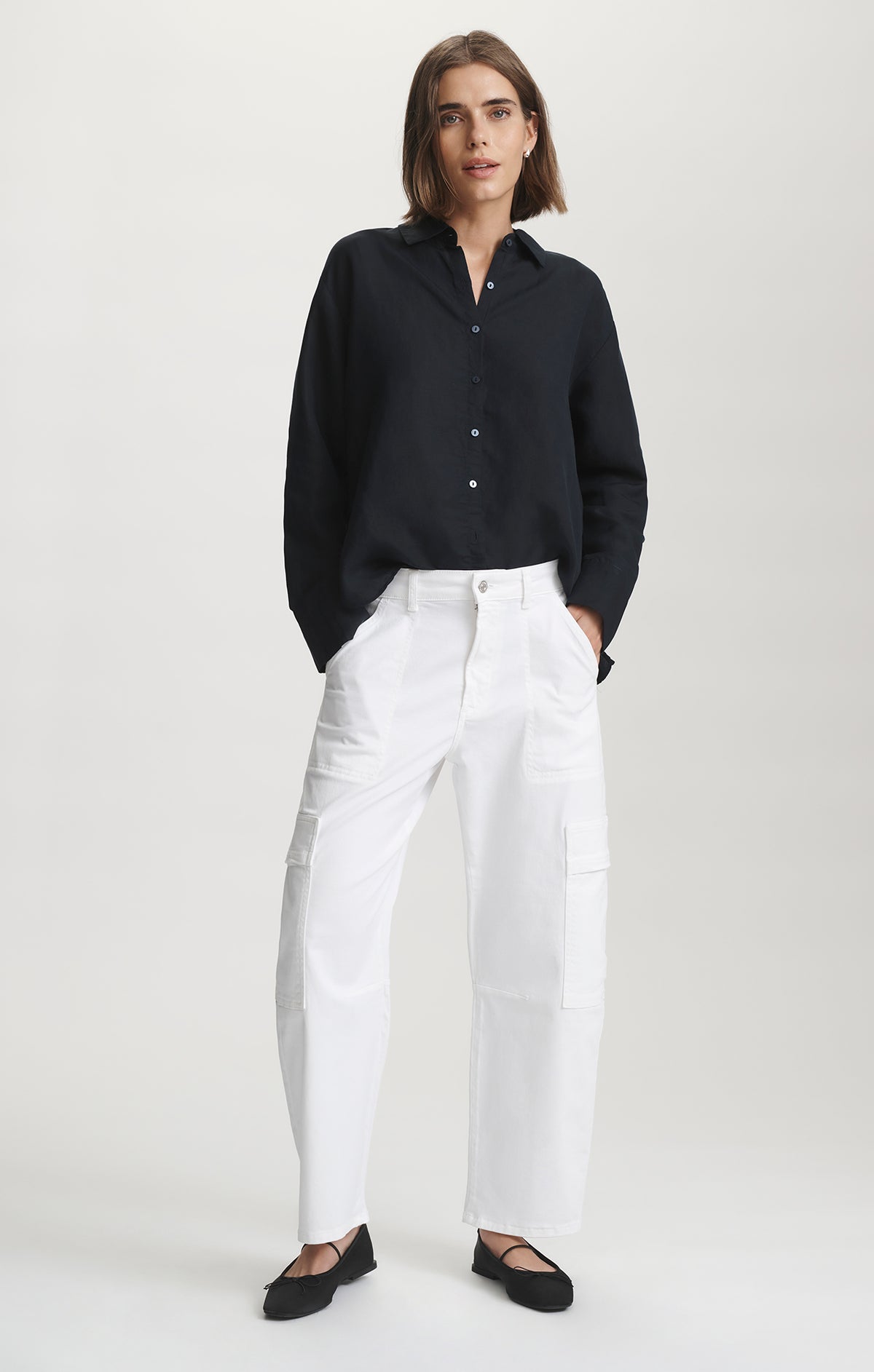 VINNIE BARREL CARGO IN WHITE CASUAL TWILL - Mavi Jeans