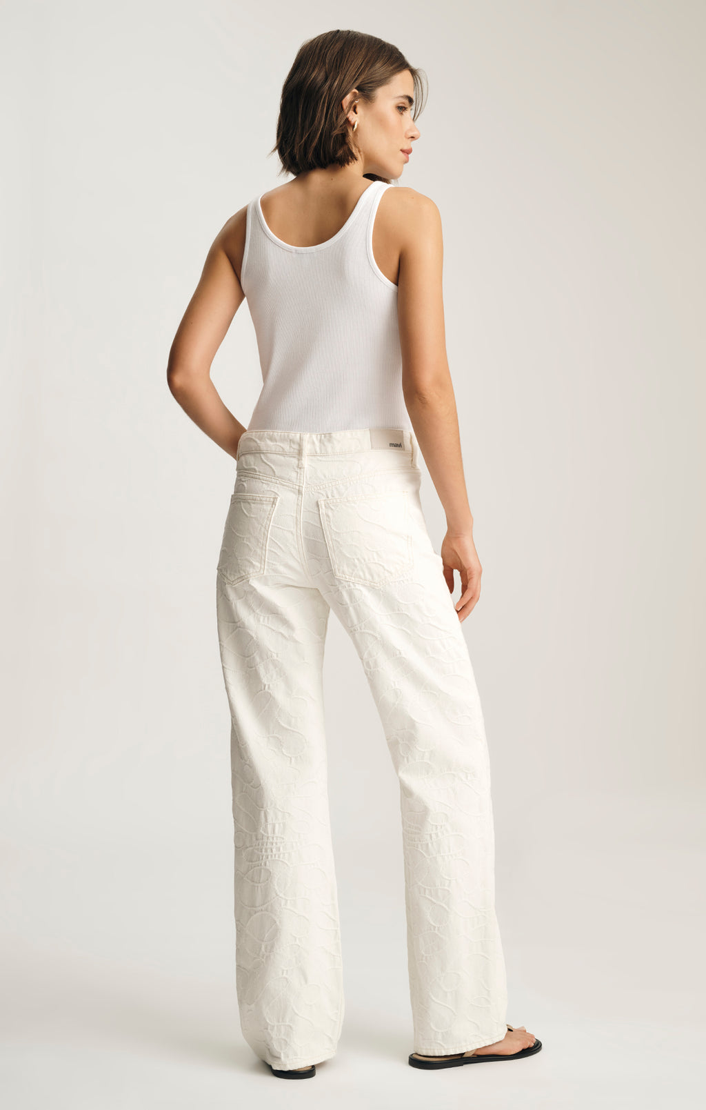 TAYLOR STRAIGHT LEG IN BEIGE EMBROIDERED DENIM - Mavi Jeans