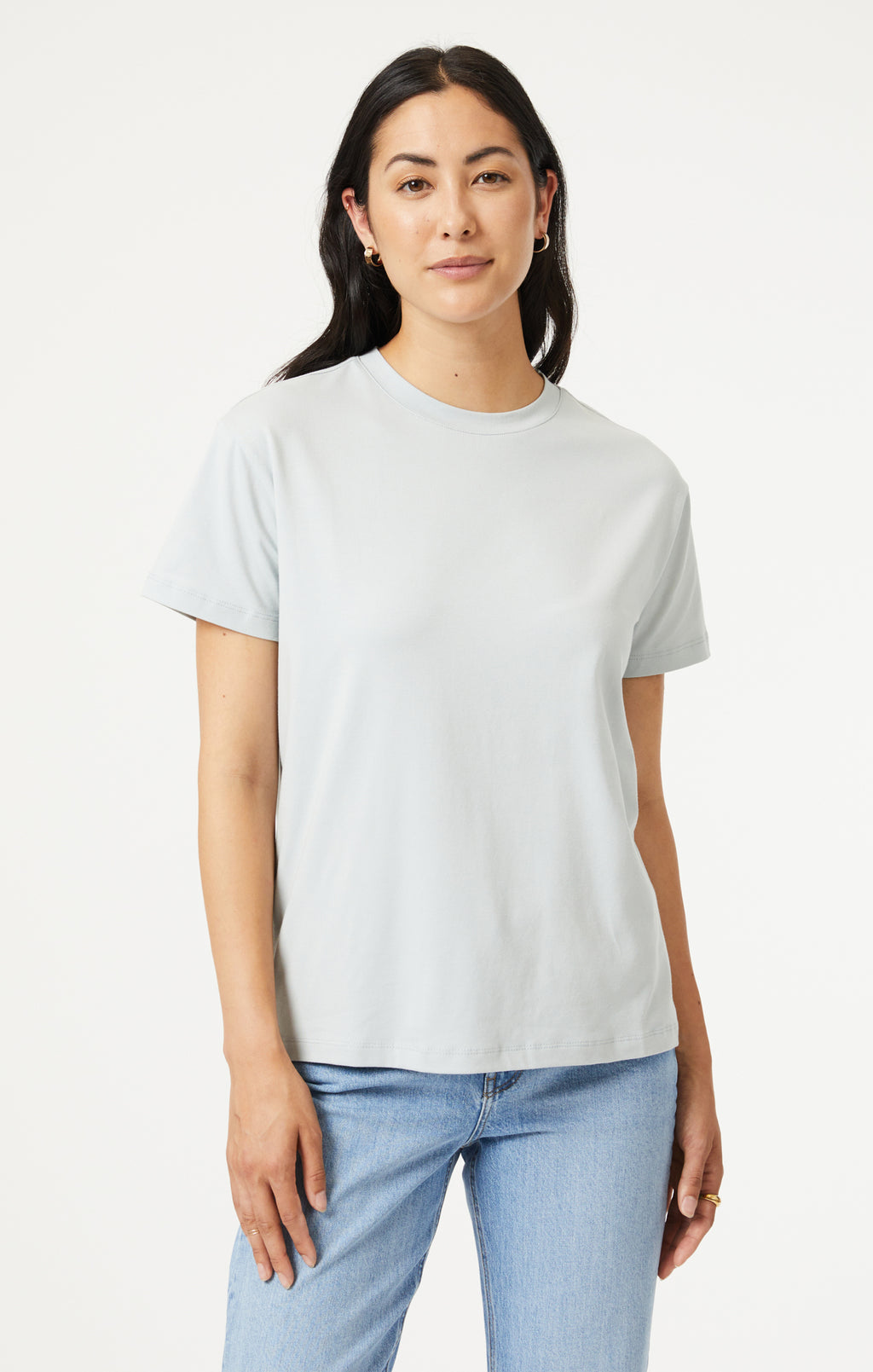 CREW NECK T-SHIRT IN SAGE NATURAL DYE - Mavi Jeans