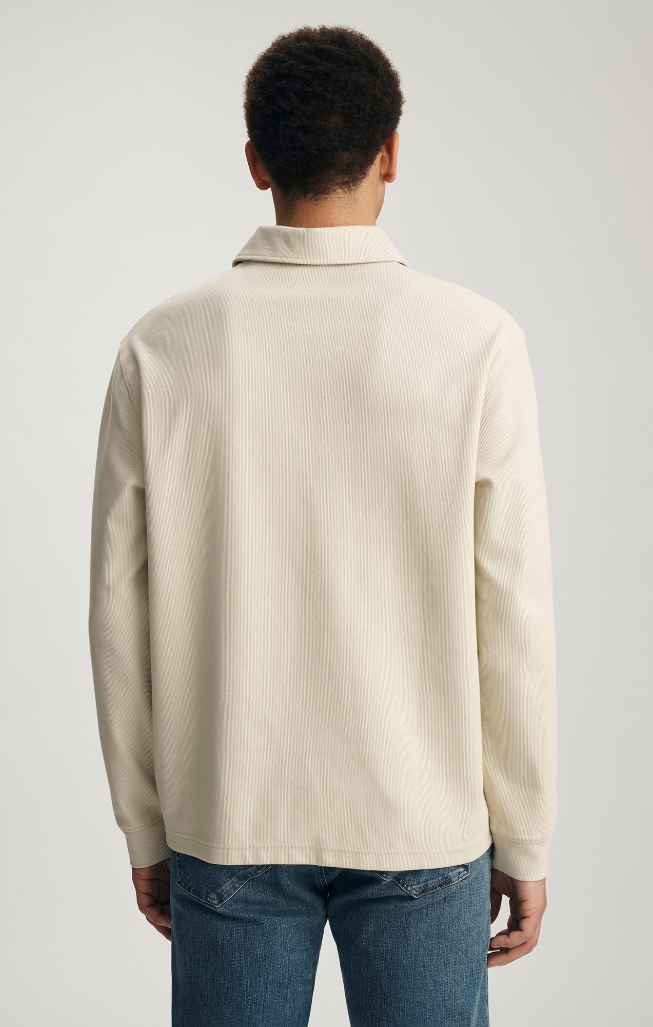 Mavi Men's Jacquard Interlock Polo Sweatshirt In Overcast – Mavi