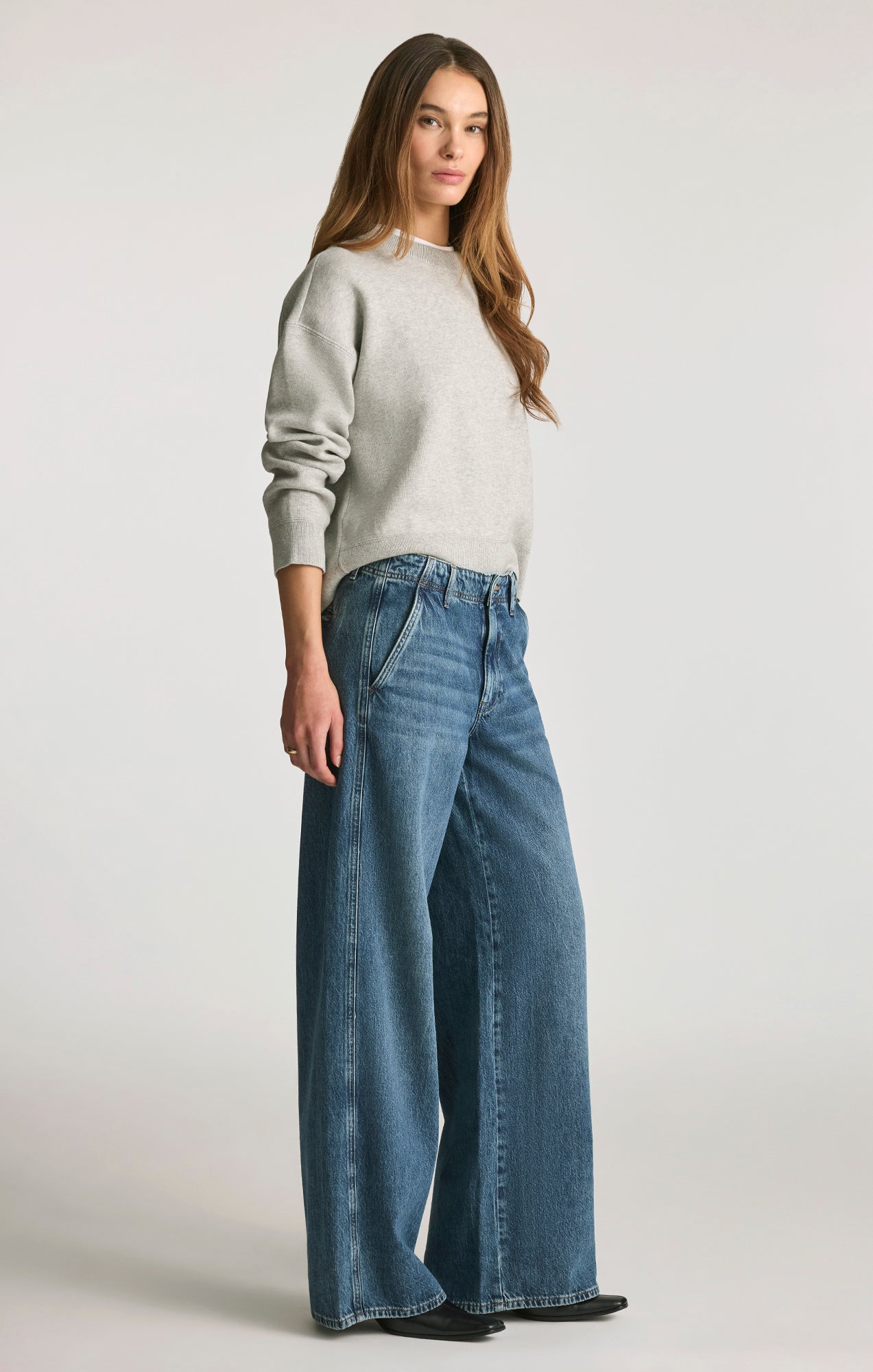 SIENA CHINO WIDE LEG IN DARK SHADED WELL BLUE - Mavi Jeans