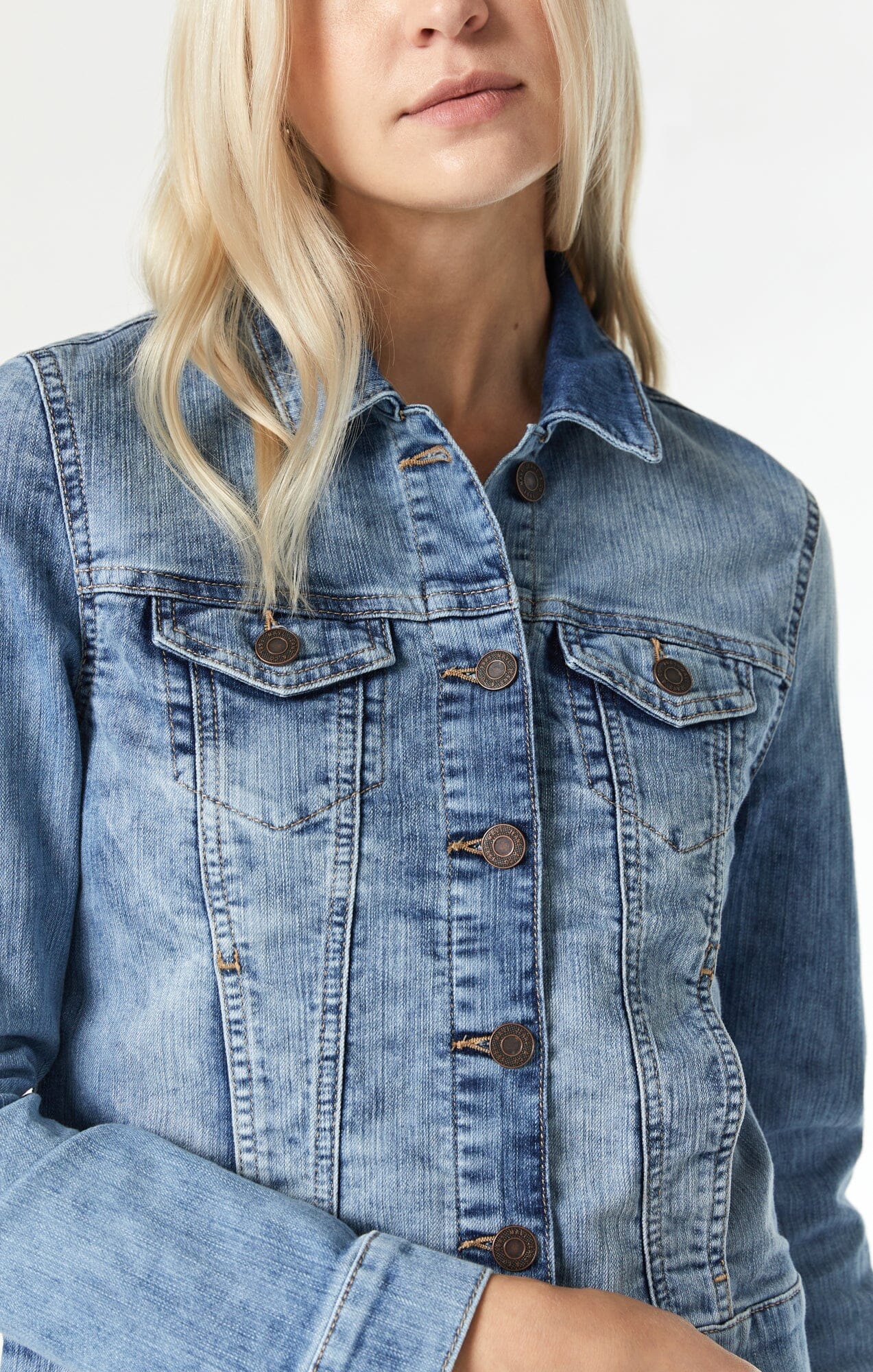 Mavi Women's Samantha Jean Jacket in Bleach Random Nolita – Mavi