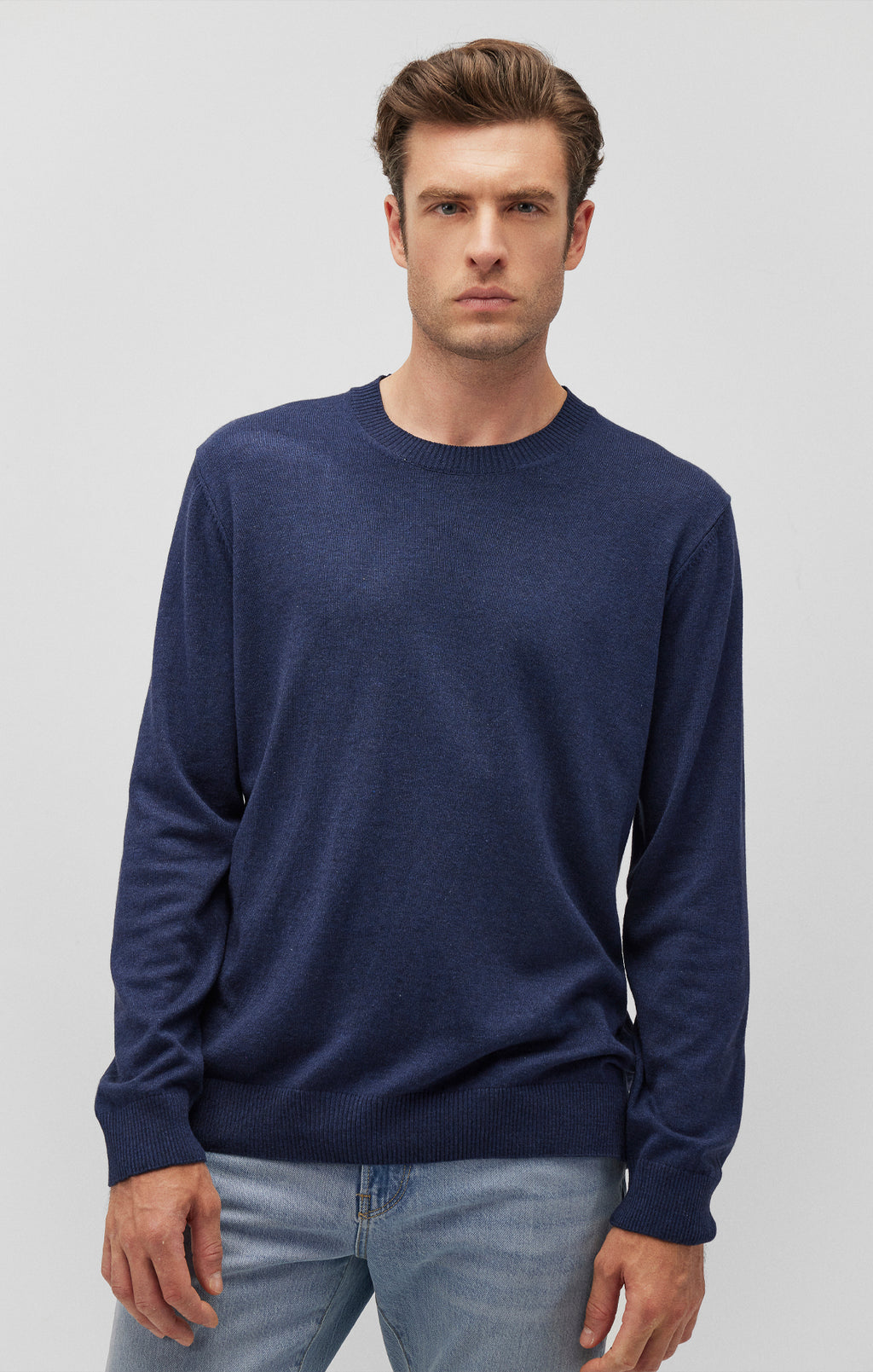 CREW NECK SWEATER IN BLACK IRIS - Mavi Jeans
