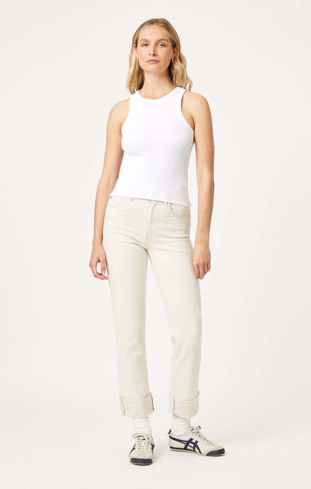 RACER BACK TANK TOP IN WHITE - Mavi Jeans
