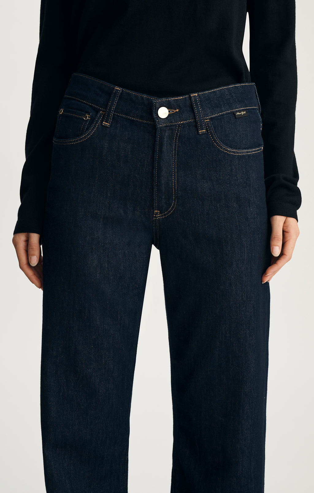 TAYLOR STRAIGHT LEG IN DARK BLUE SHINY GOLD PREMIUM