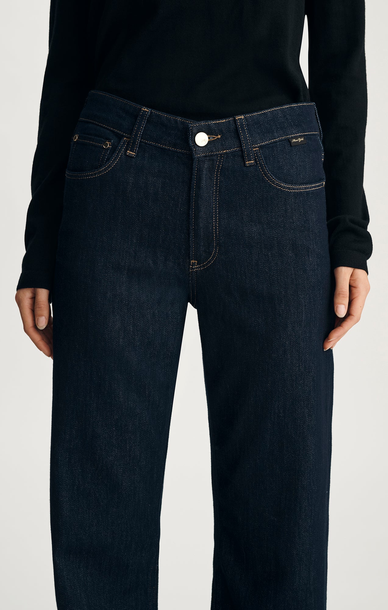 TAYLOR STRAIGHT LEG IN DARK BLUE SHINY GOLD PREMIUM