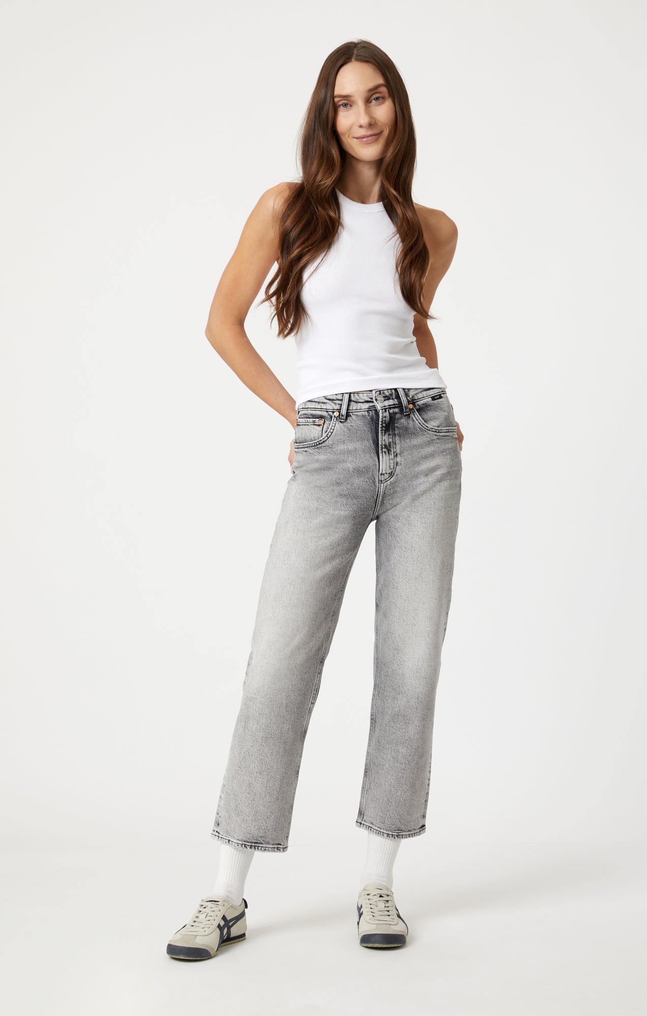 SAVANNAH STRAIGHT LEG IN SMOKE RECYCLED BLUE - Mavi Jeans