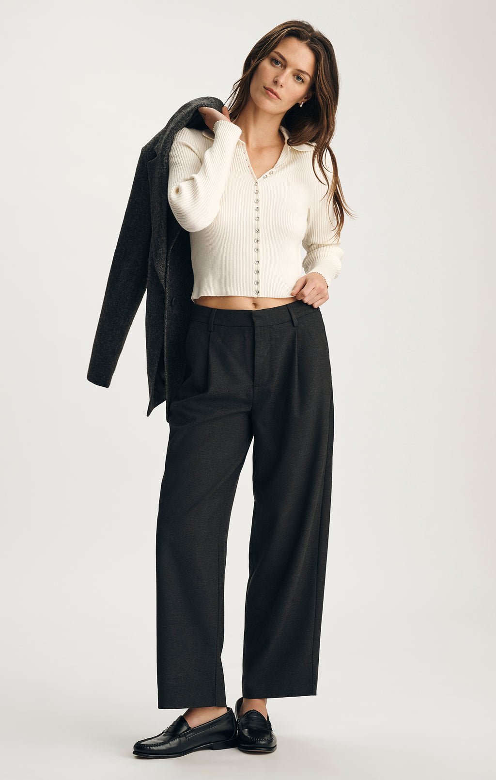 BUTTON-UP CARDIGAN IN COCONUT MILK