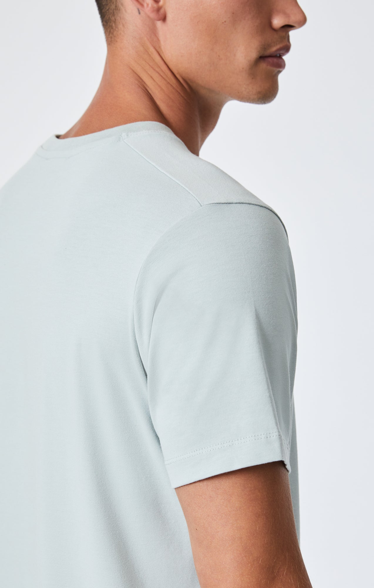 CREW NECK T-SHIRT IN SLATE GREY NATURAL DYE - Mavi Jeans