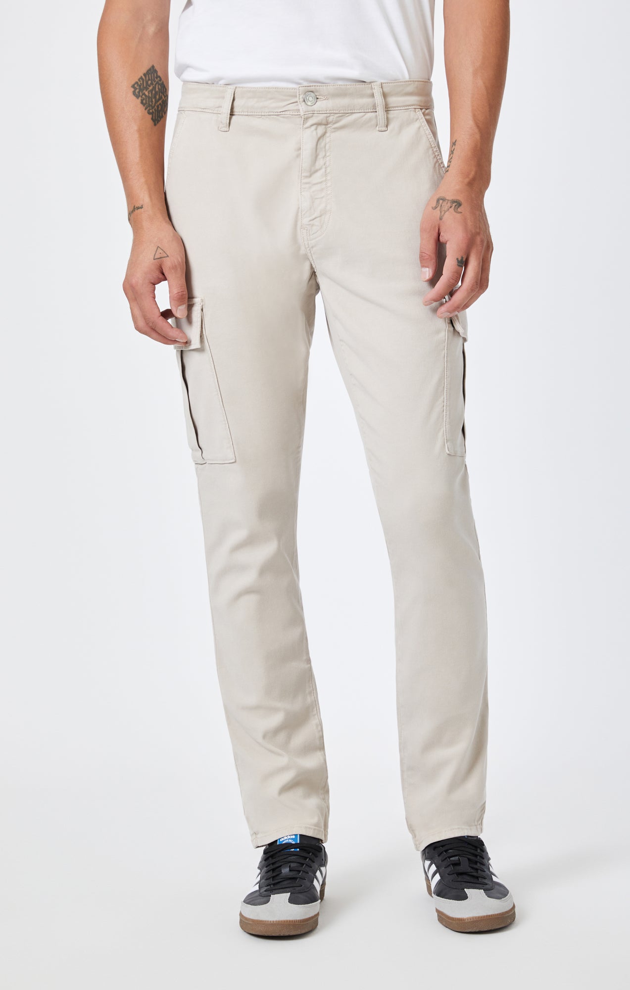 SAM SLIM STRAIGHT CARGO IN SILVER GRAY LUXE TWILL - Mavi Jeans
